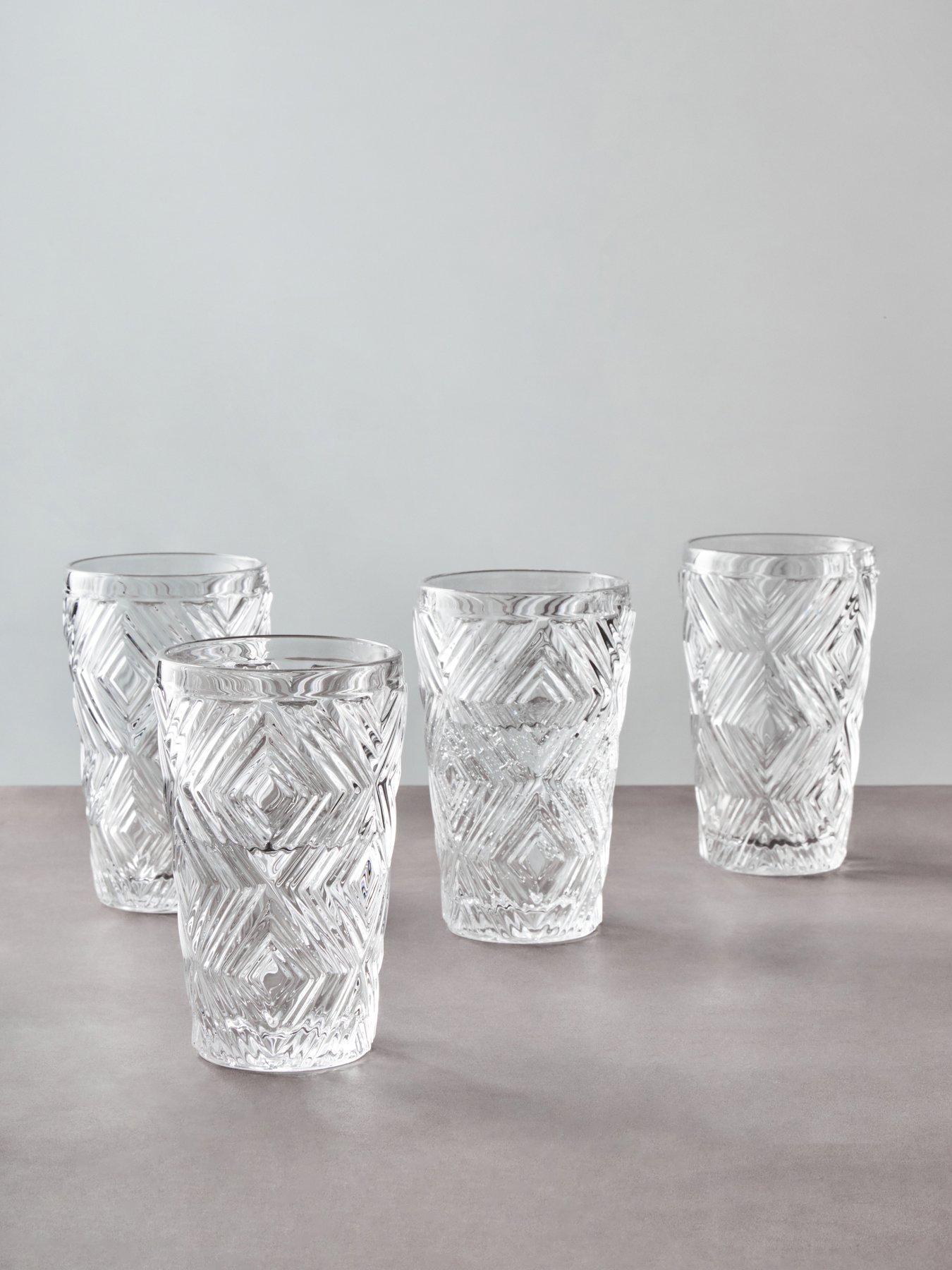 Image 3 of 5 of Interiors By Premier Fleur Set Of Four Clear Highball Glasses