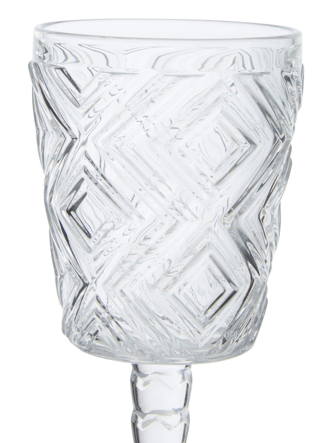 Image 4 of 6 of Interiors By Premier Fleur Set Of Four Clear Wine Glasses