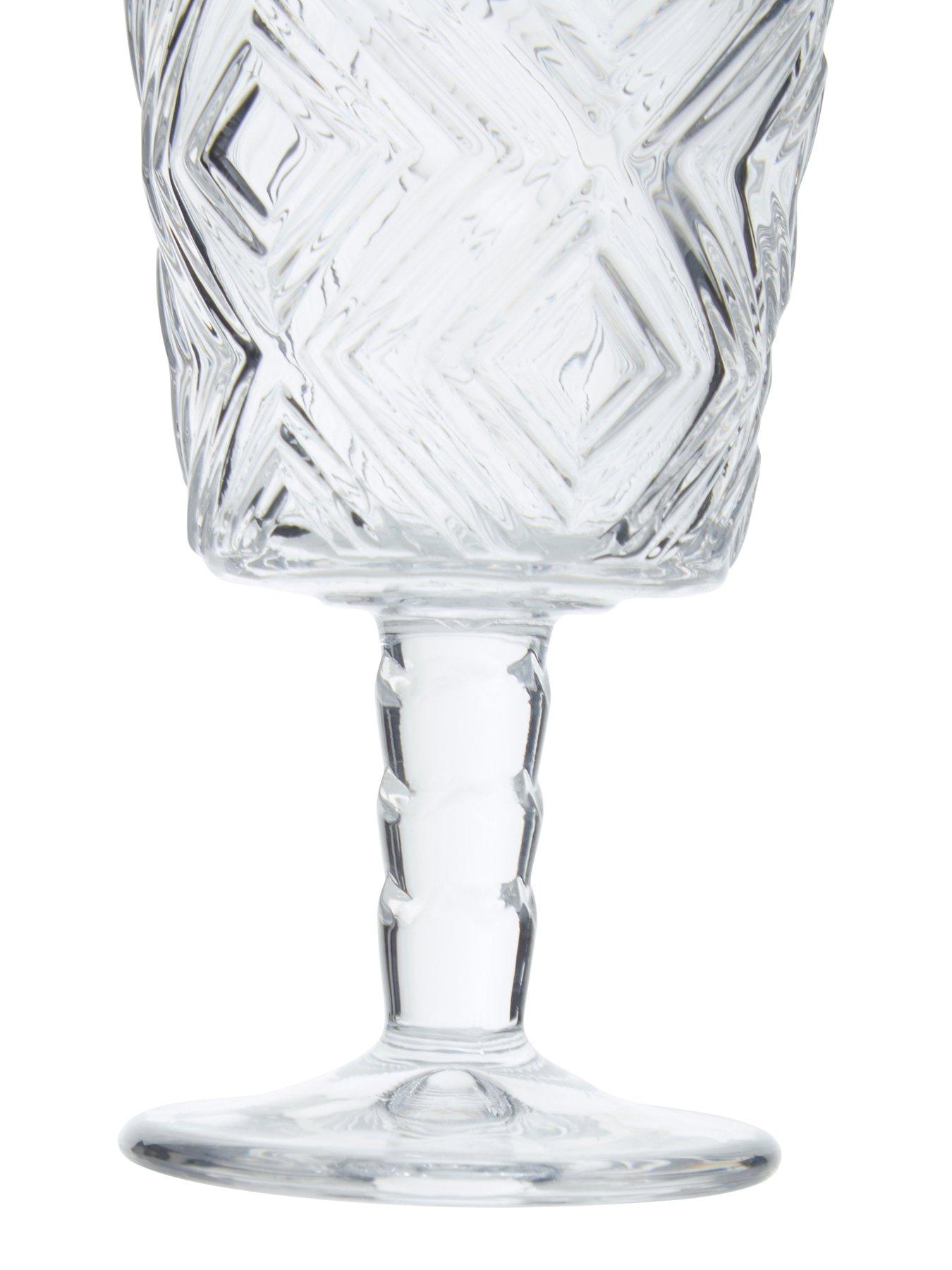 Image 6 of 6 of Interiors By Premier Fleur Set Of Four Clear Wine Glasses