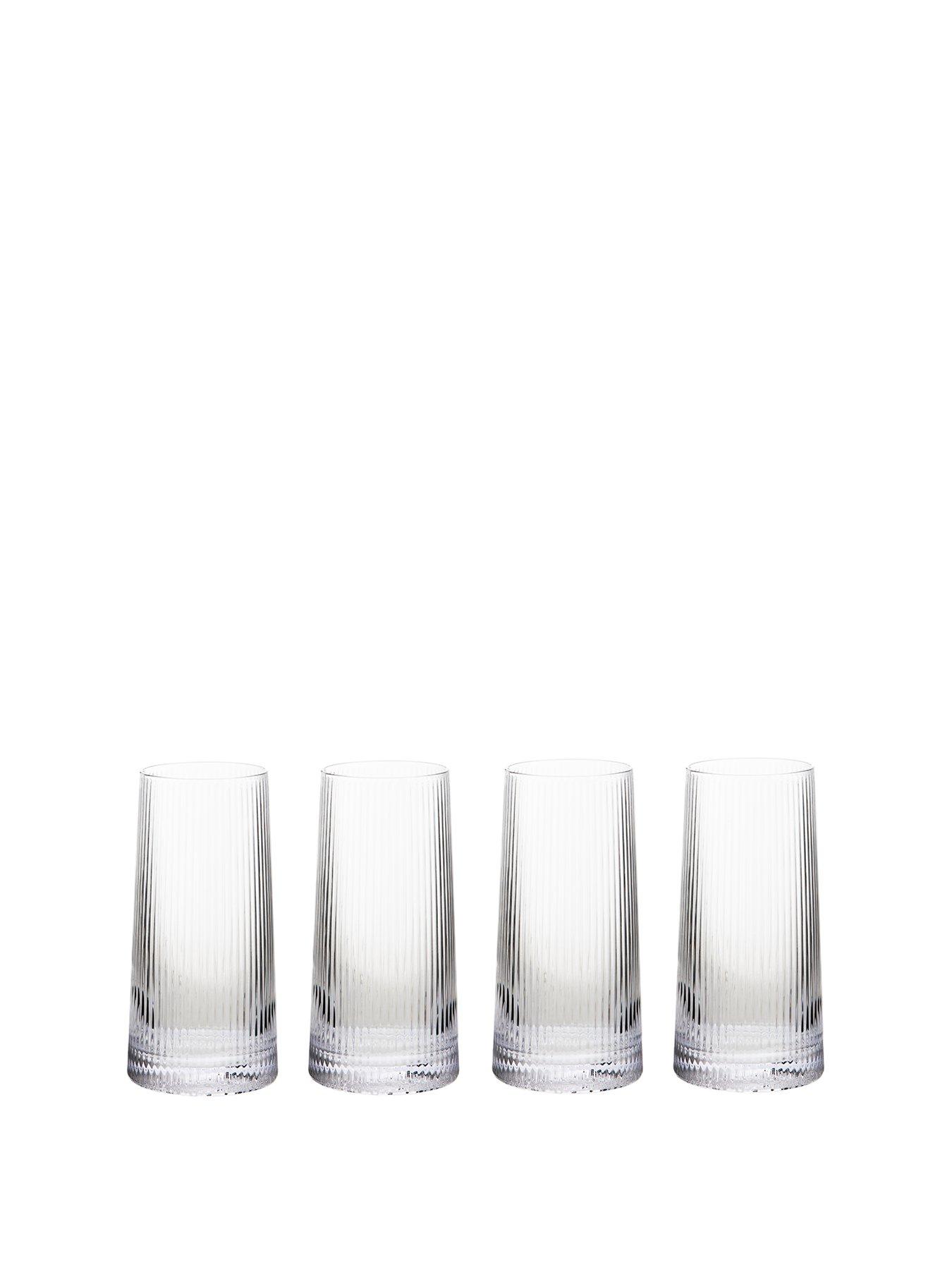 Image 1 of 4 of Interiors By Premier Eldon Set Of Four Ribbed Hi Ball Glasses