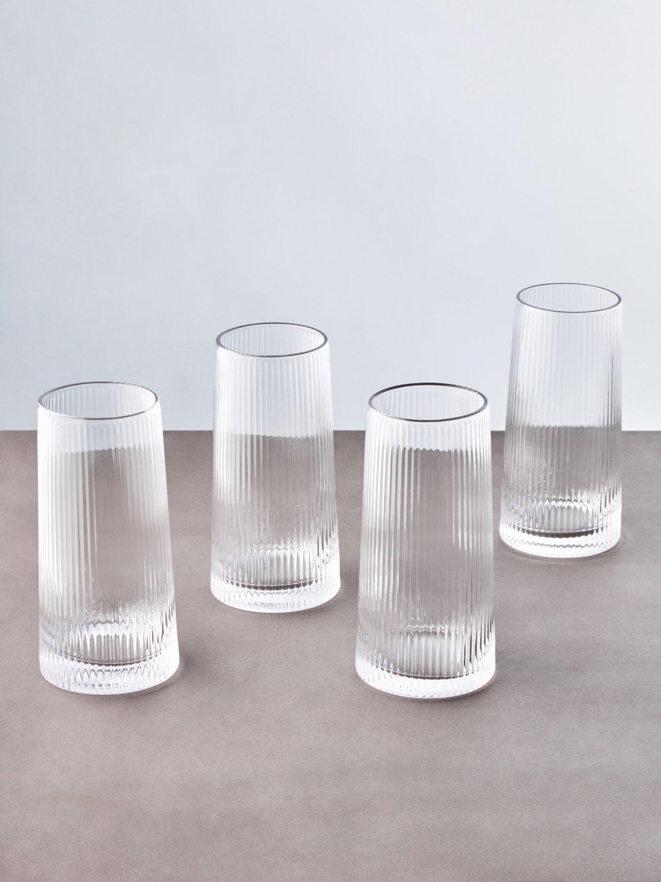 Image 3 of 4 of Interiors By Premier Eldon Set Of Four Ribbed Hi Ball Glasses