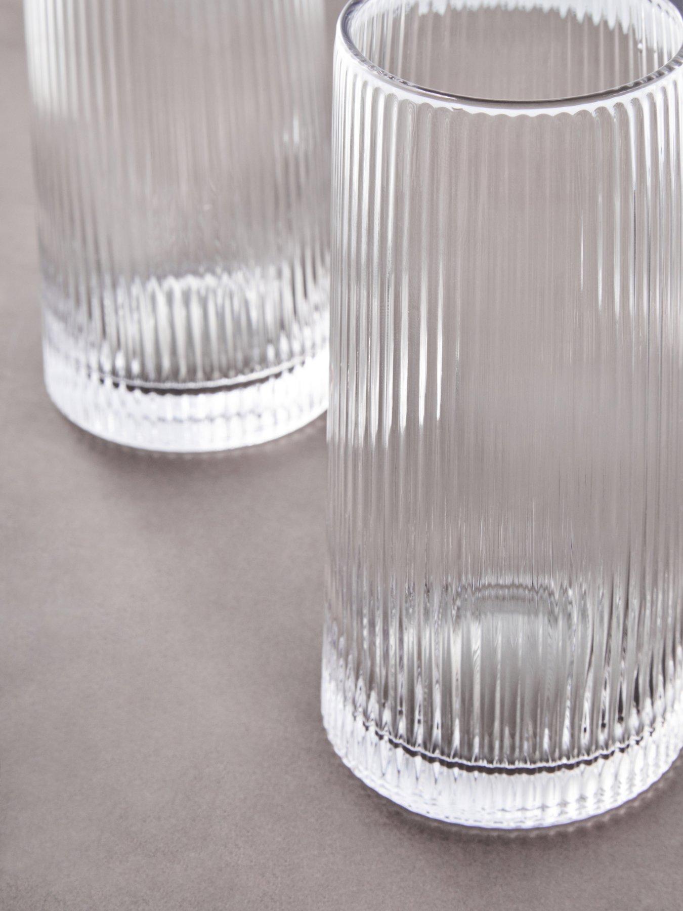 Image 4 of 4 of Interiors By Premier Eldon Set Of Four Ribbed Hi Ball Glasses