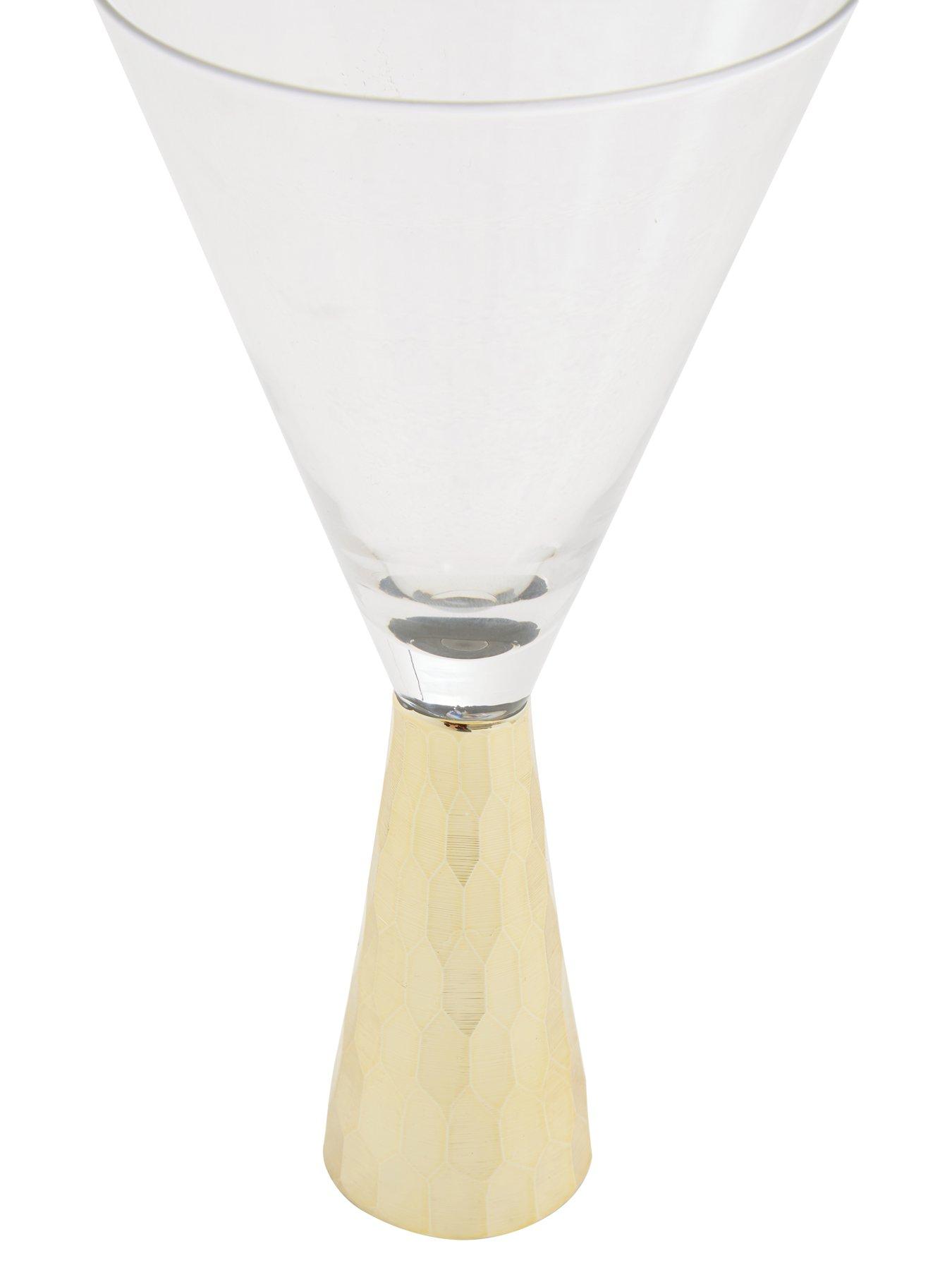 Image 3 of 3 of Interiors By Premier Set Of Two Astrid Wine Glasses With Gold Finish Stem