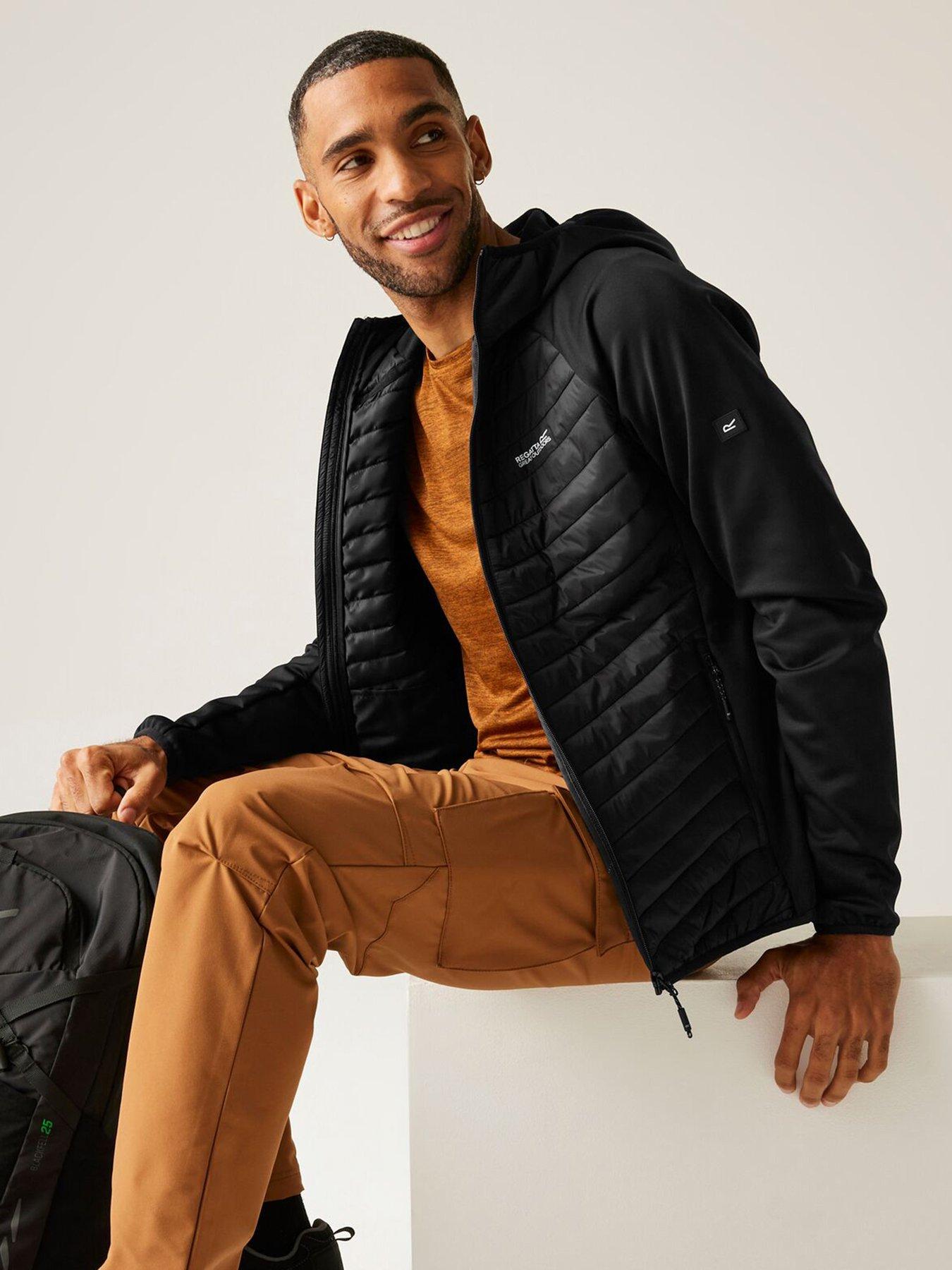  image of regatta-mens-andreson-hybrid-padded-jacket-black