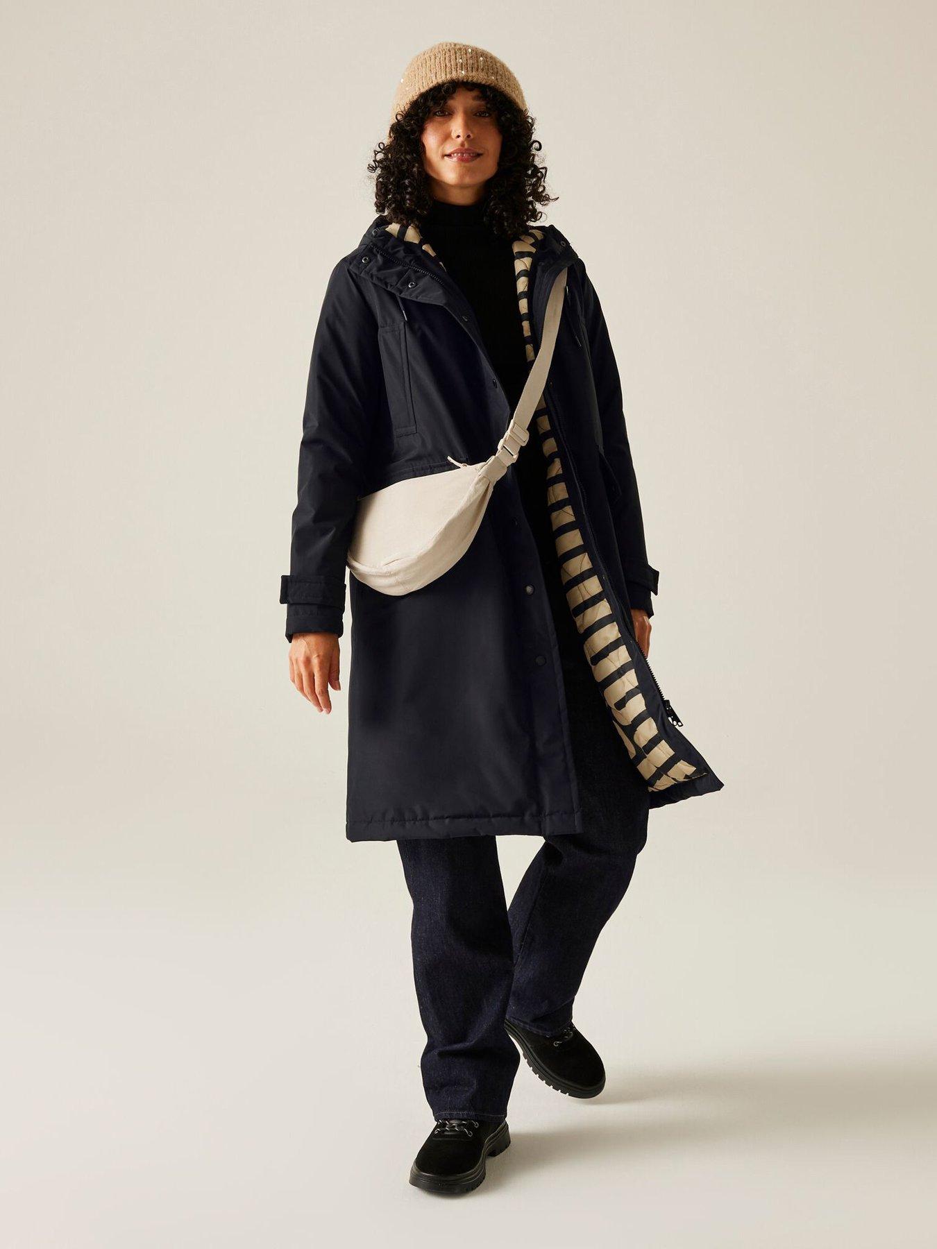 Image 3 of 6 of Regatta Womens Orla Kiely Waterproof Insulated Long Jacket - Black