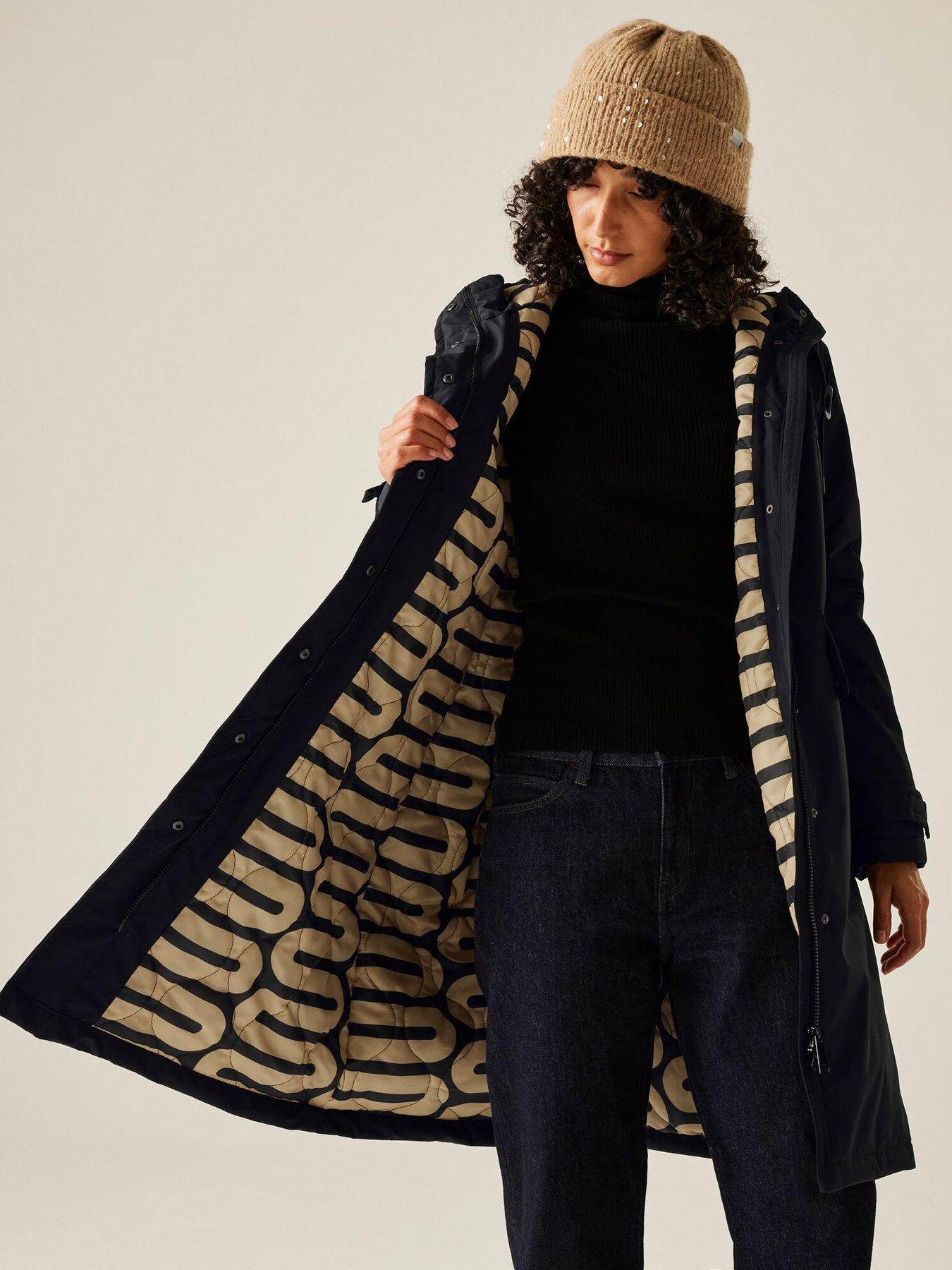 Image 5 of 6 of Regatta Womens Orla Kiely Waterproof Insulated Long Jacket - Black