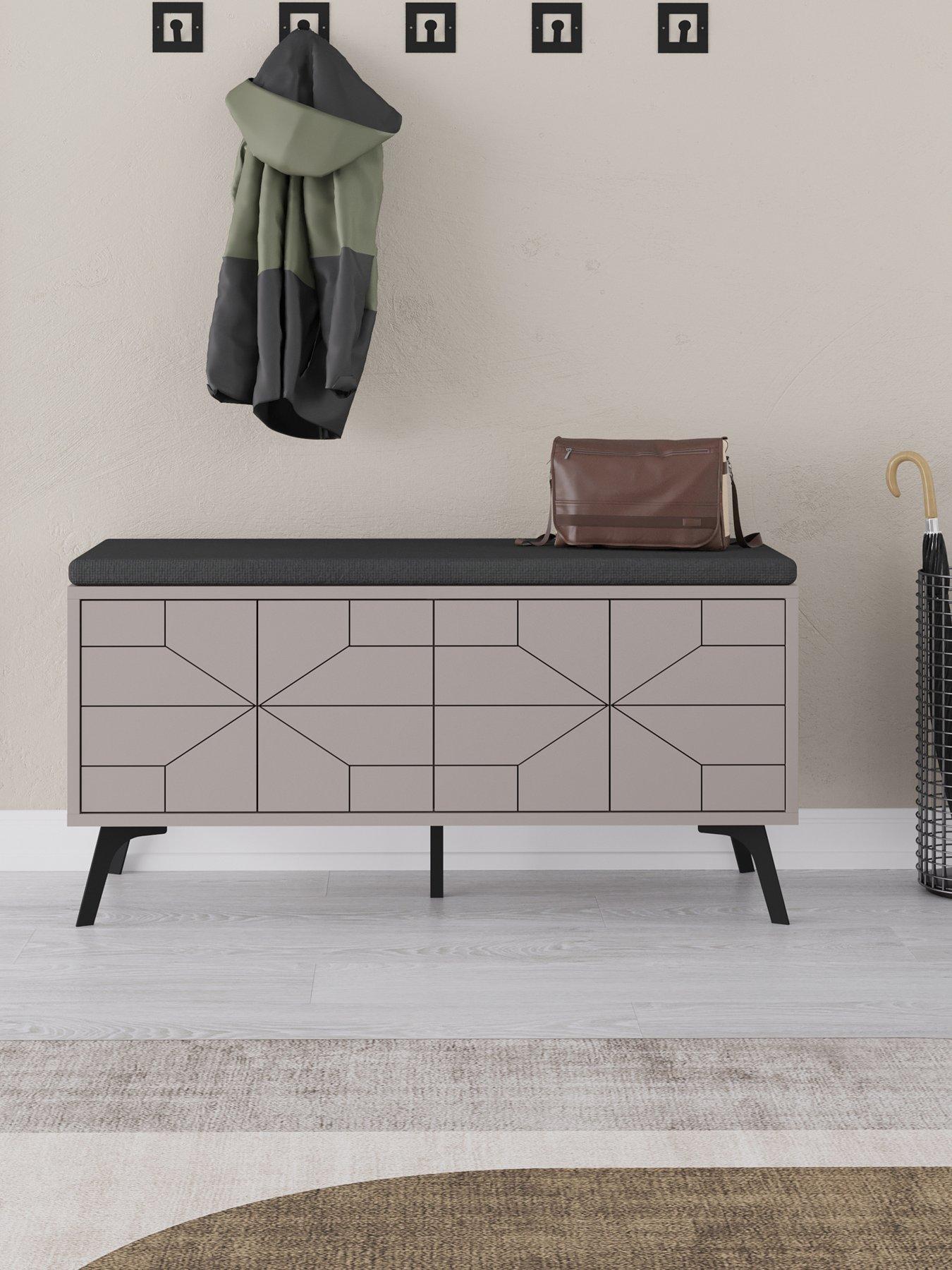 Decortie Dune Hallway Storage Bench - Mocha