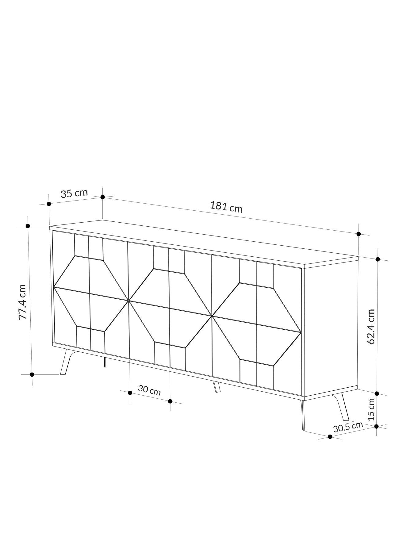 Image 6 of 7 of Decortie Dune Large Sideboard - Light Oak