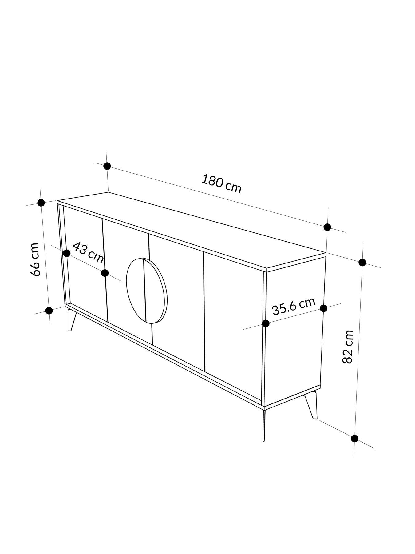 Image 6 of 7 of Decortie Gora Large Sideboard - Mocha/white