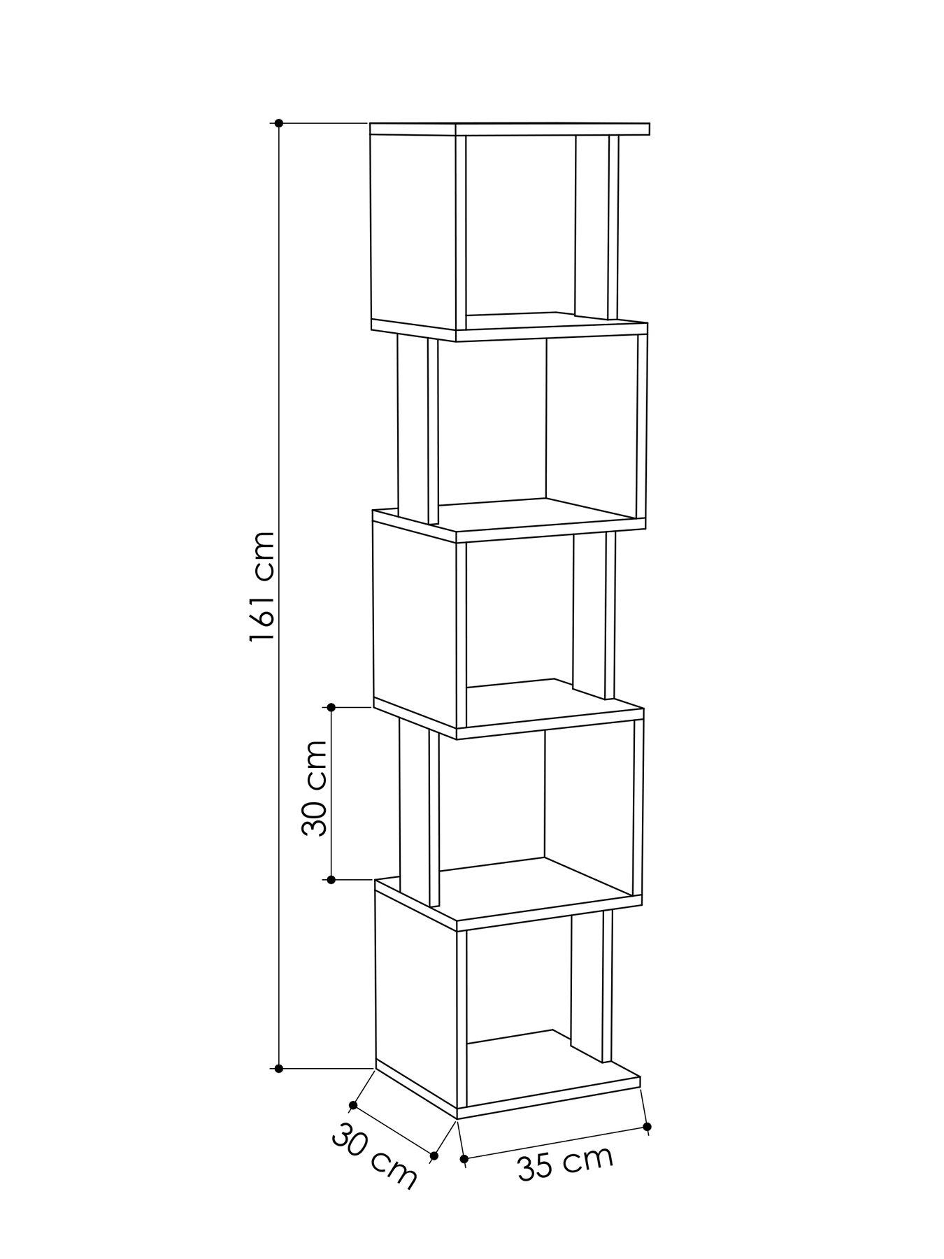 Image 5 of 6 of Decortie Piri Bookcase Shelf Unit - White