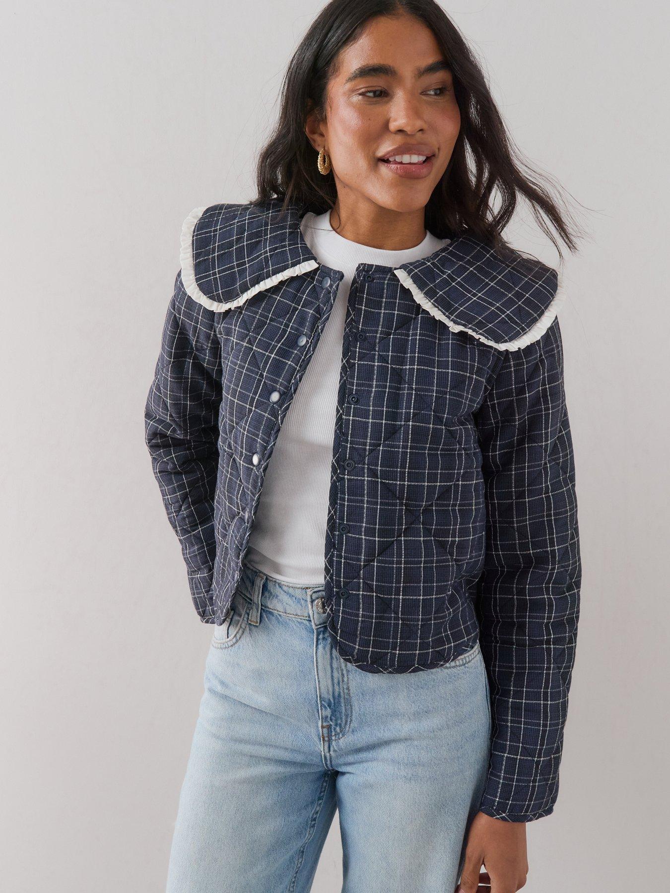 The Very Collection Check Qulited Cropped Jacket
