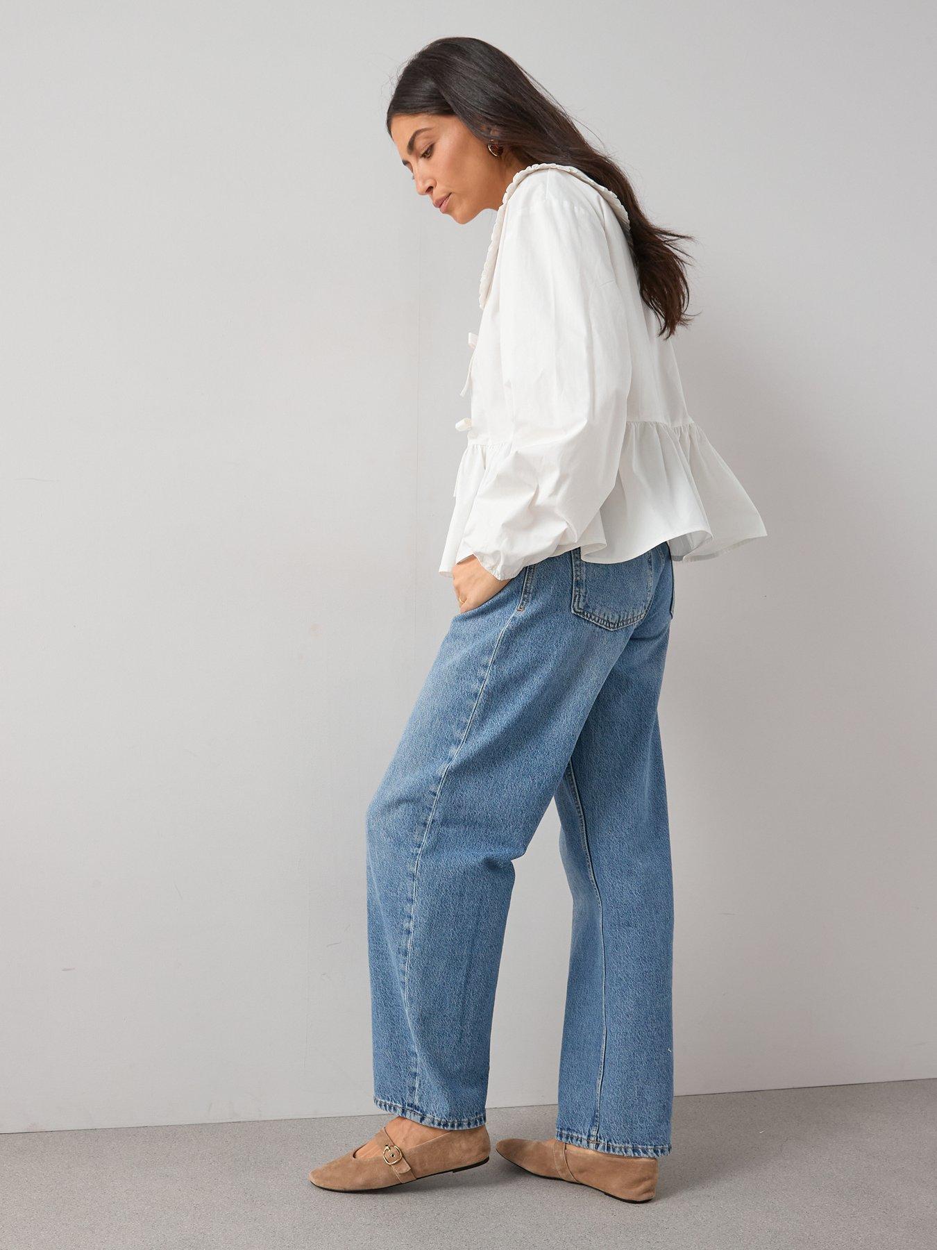 Image 5 of 6 of The Very Collection Embroidered Collar Blouse - White