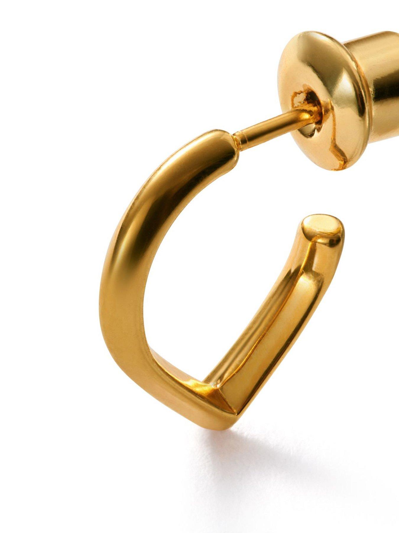 Image 3 of 4 of Katie Loxton ELSI HUGGIE HOOP EARRINGS , Gold Coated , 1.3cm x 0.3cm x 1.1cm