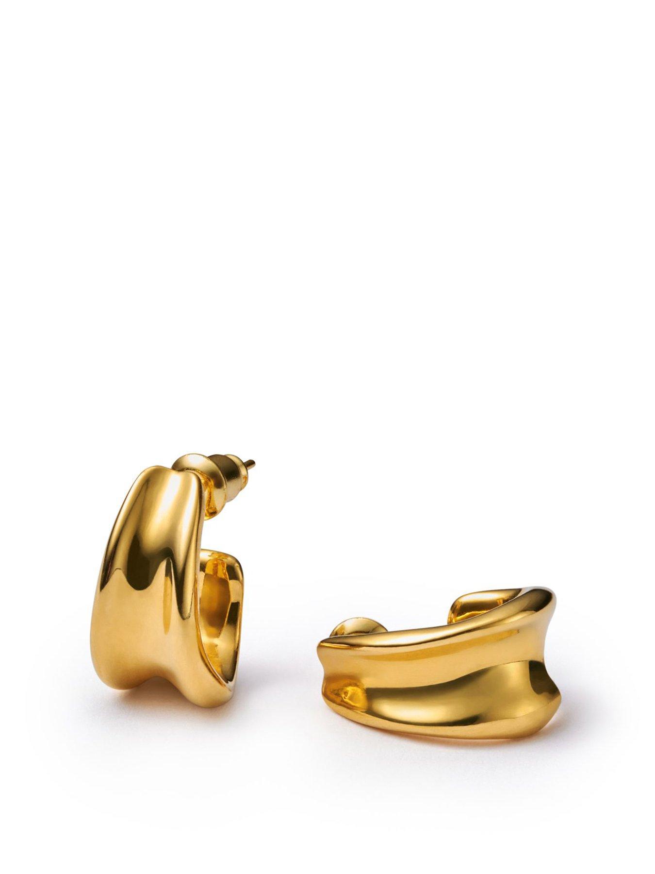 undefined MOLTEN LUXE HOOP EARRINGS , Gold Coated ,1.8cm x 1.5cm x 1.3cm
