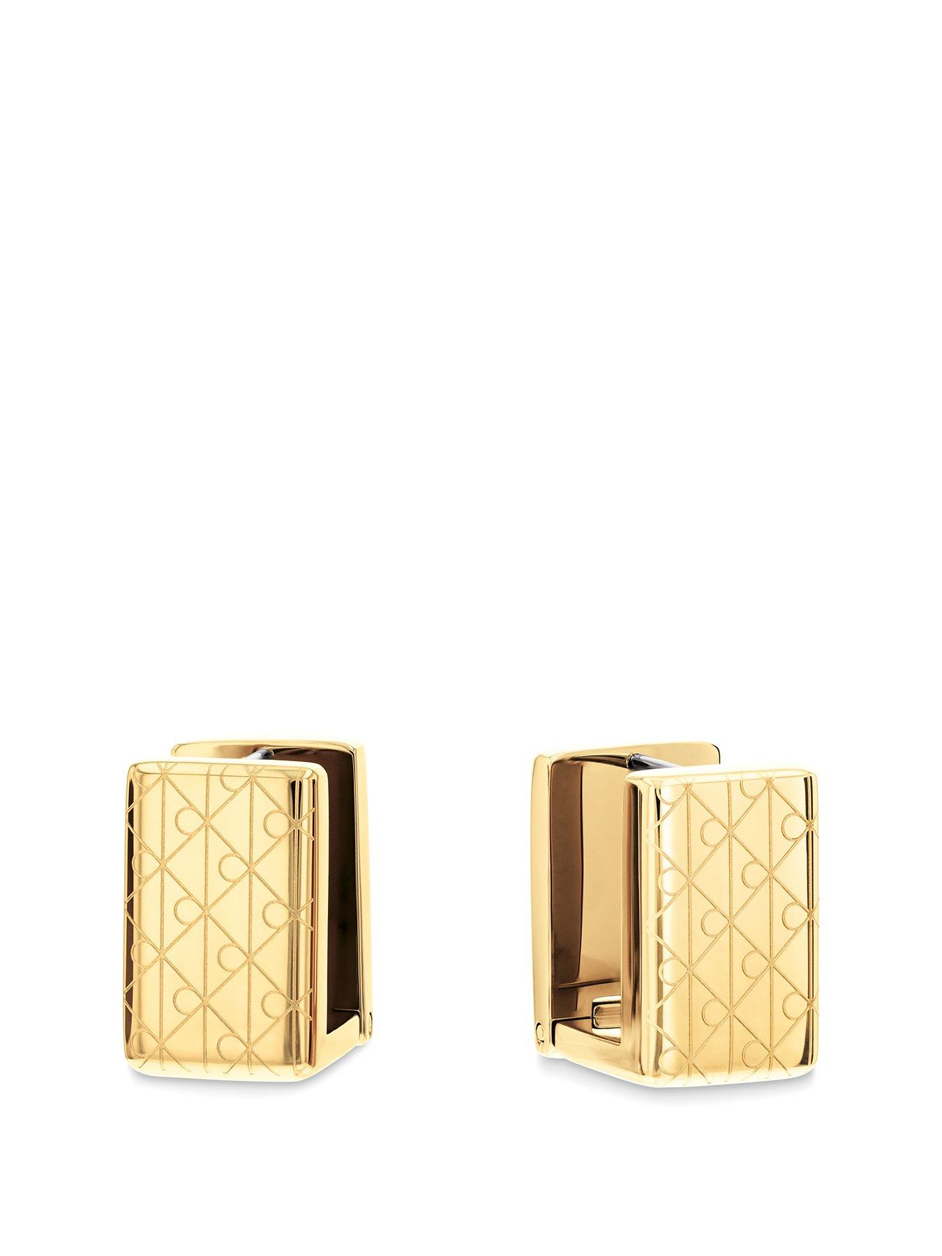 undefined Women's Ck Iconic Essentials Plated Earrings - Gold