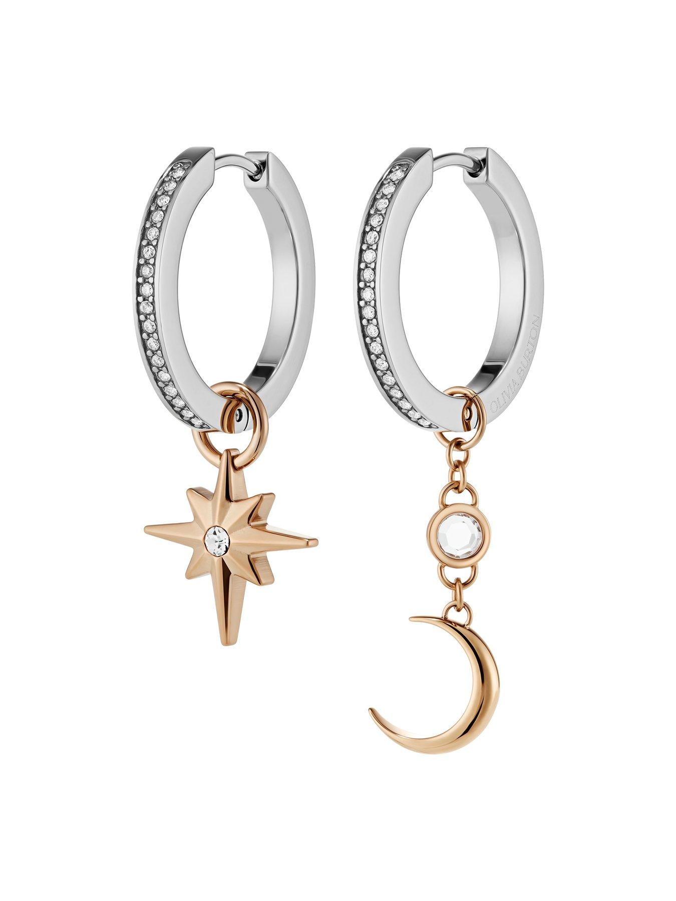 Image 2 of 6 of Olivia Burton Celestial Star Stainless Steel Huggie Earrings