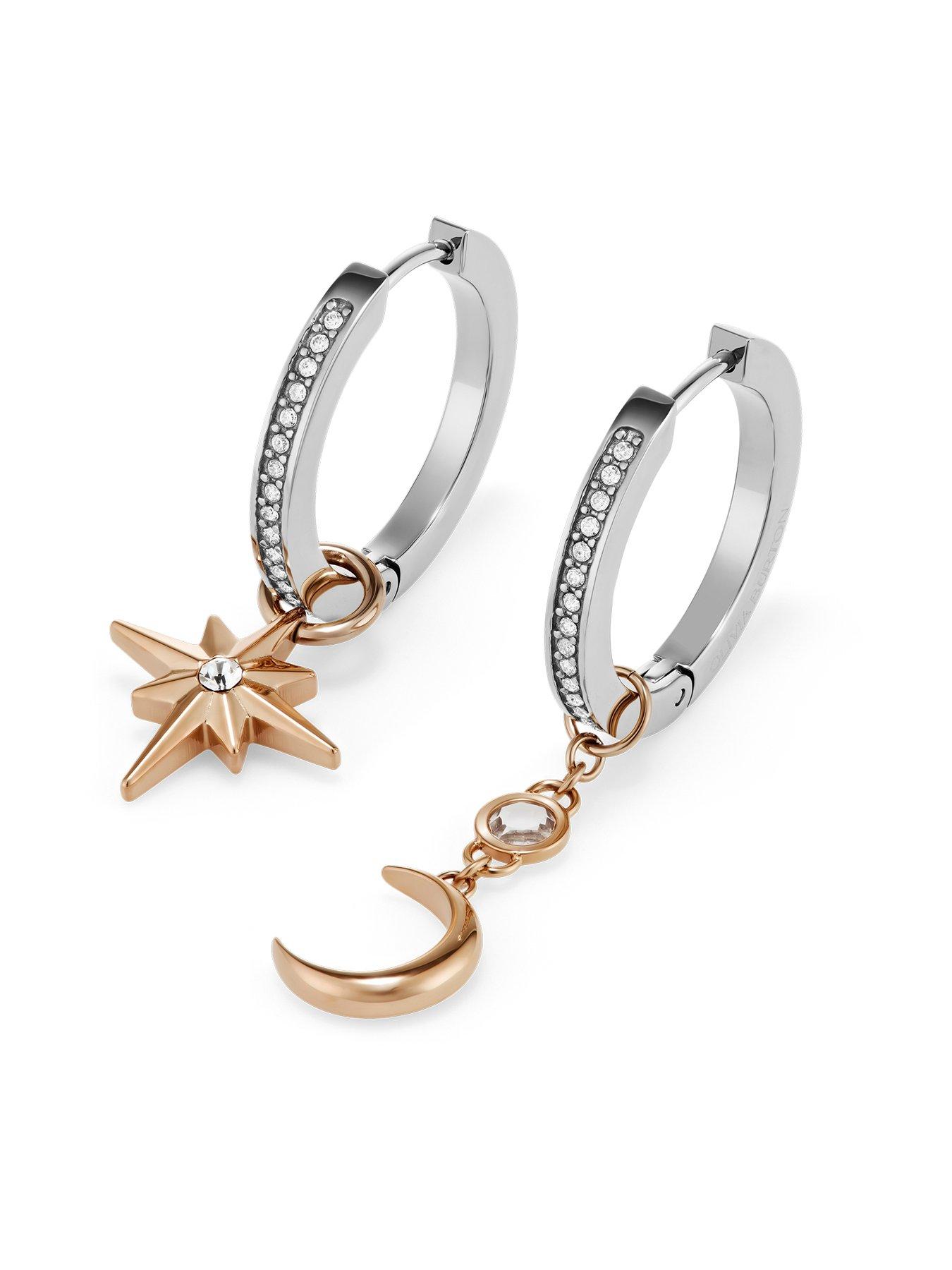 Image 4 of 6 of Olivia Burton Celestial Star Stainless Steel Huggie Earrings