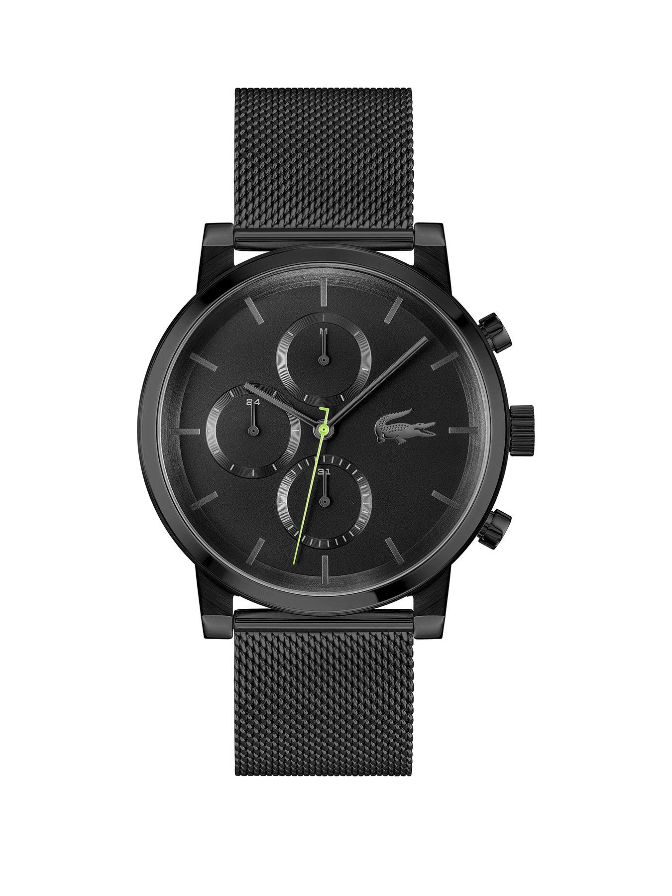  image of lacoste-mens-lacoste-replay-multifunction-black-ip-watch