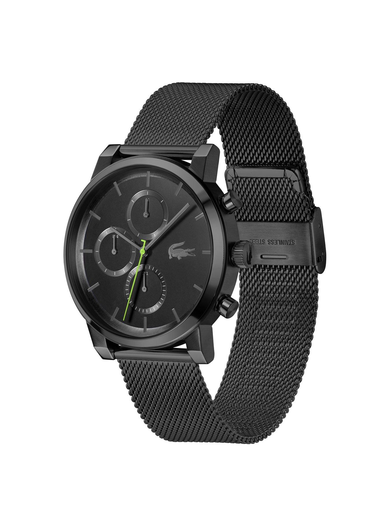  image of lacoste-mens-lacoste-replay-multifunction-black-ip-watch