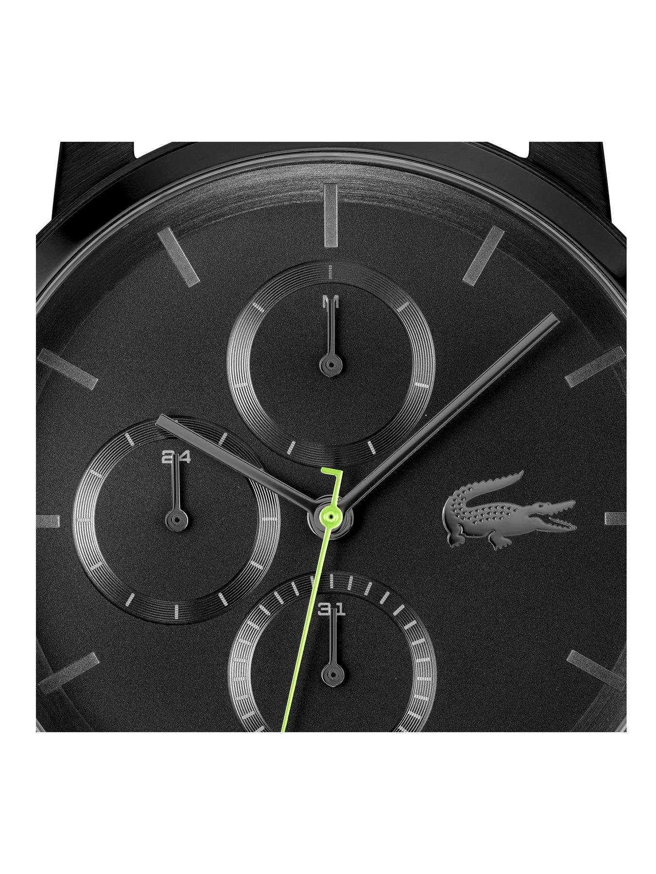  image of lacoste-mens-lacoste-replay-multifunction-black-ip-watch