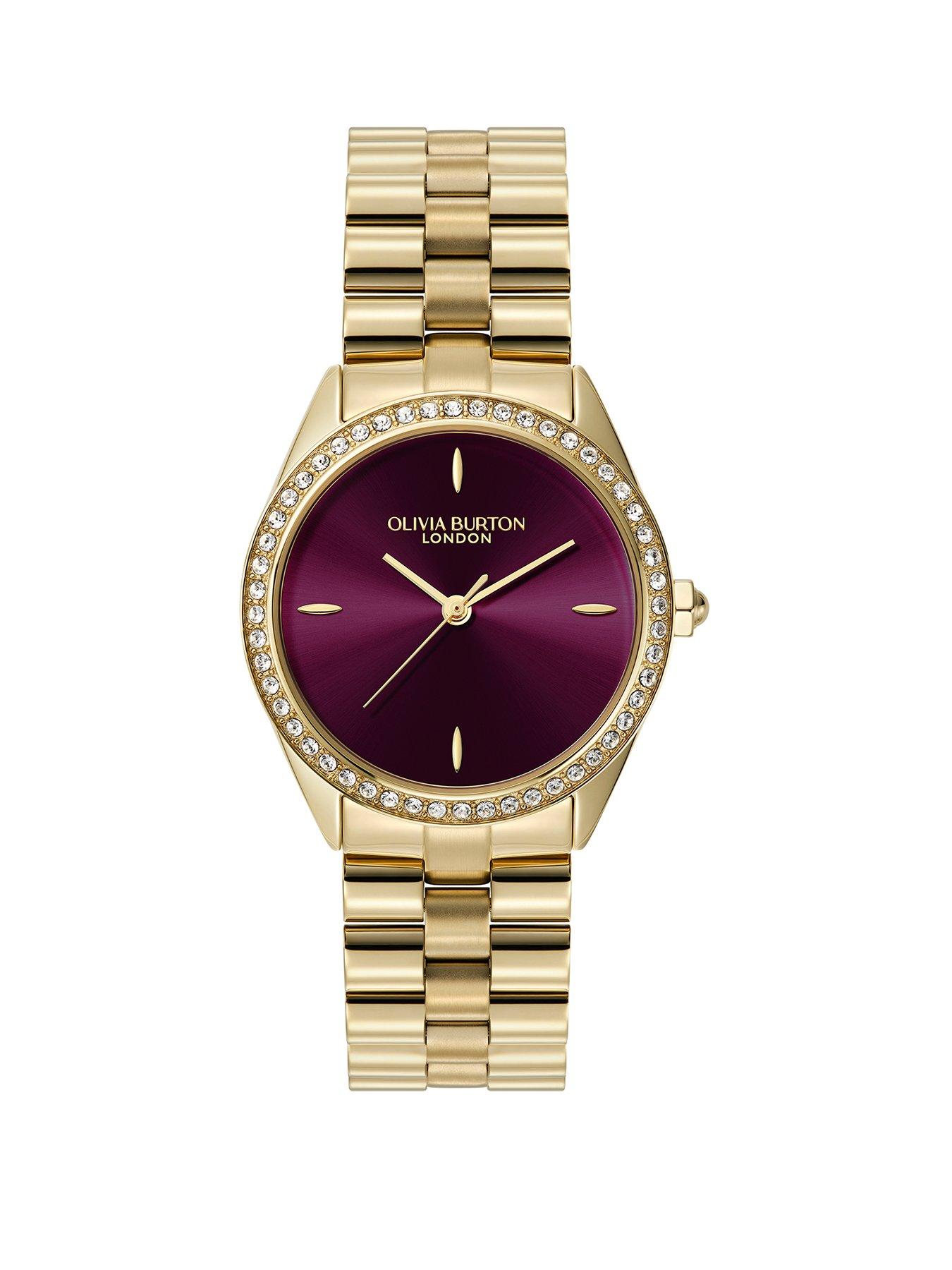 undefined 34mm Bejewelled Light Gold IP Bracelet Watch