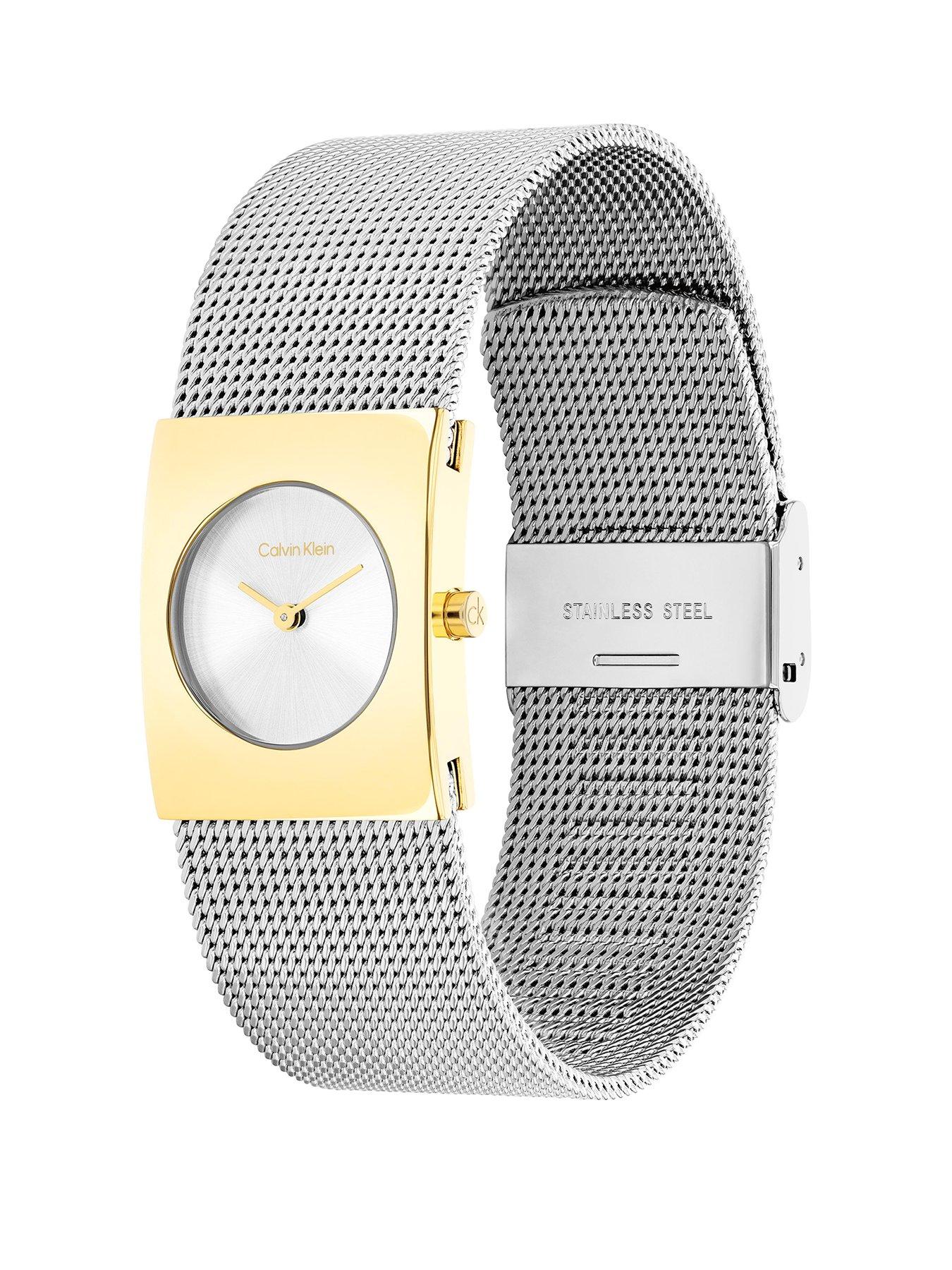  image of calvin-klein-womens-ck-pulse-stainless-steel-watch-silver