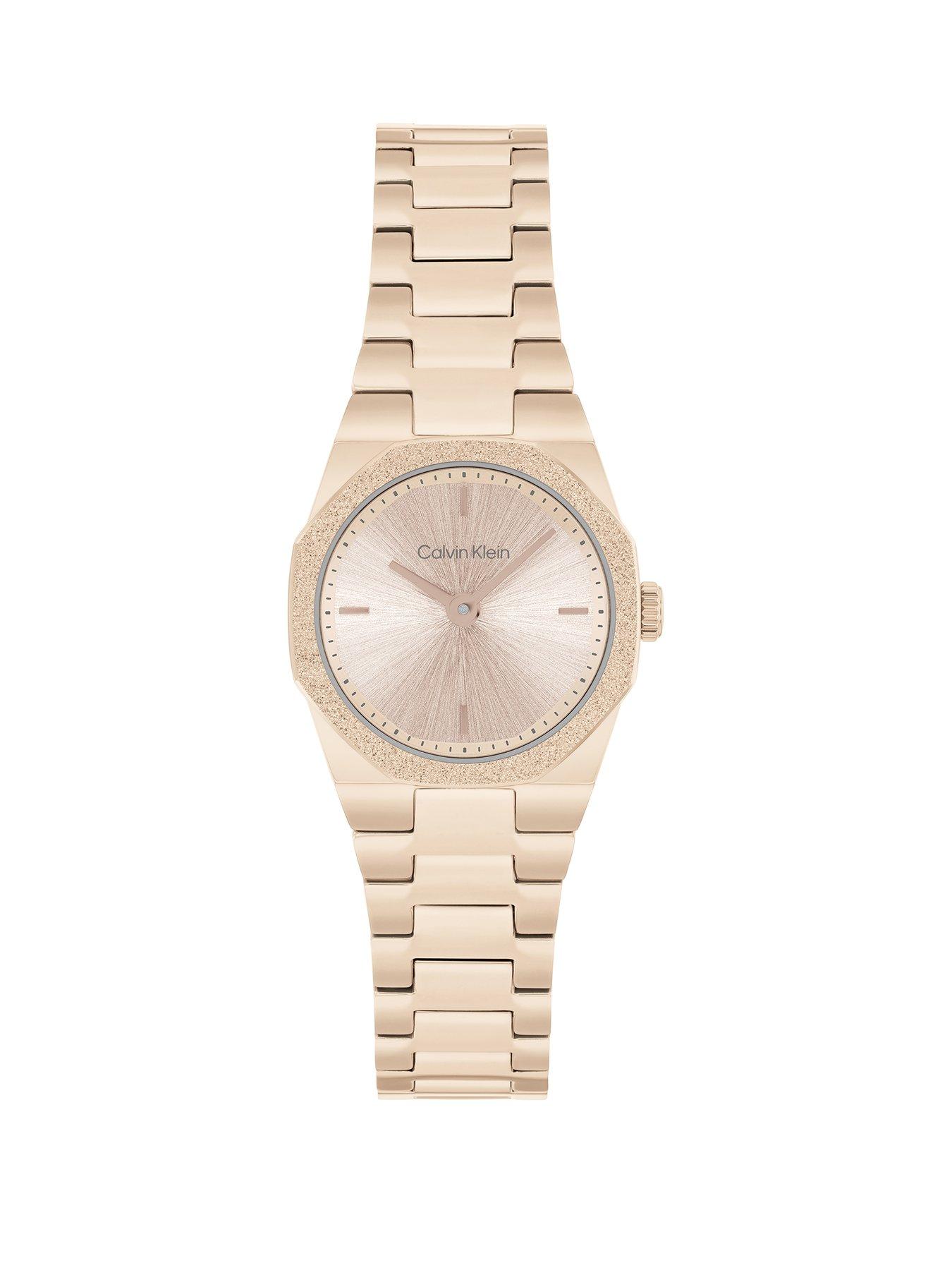 Calvin Klein Women's Ck Geometric Elegance Beige Plated Watch - Gold