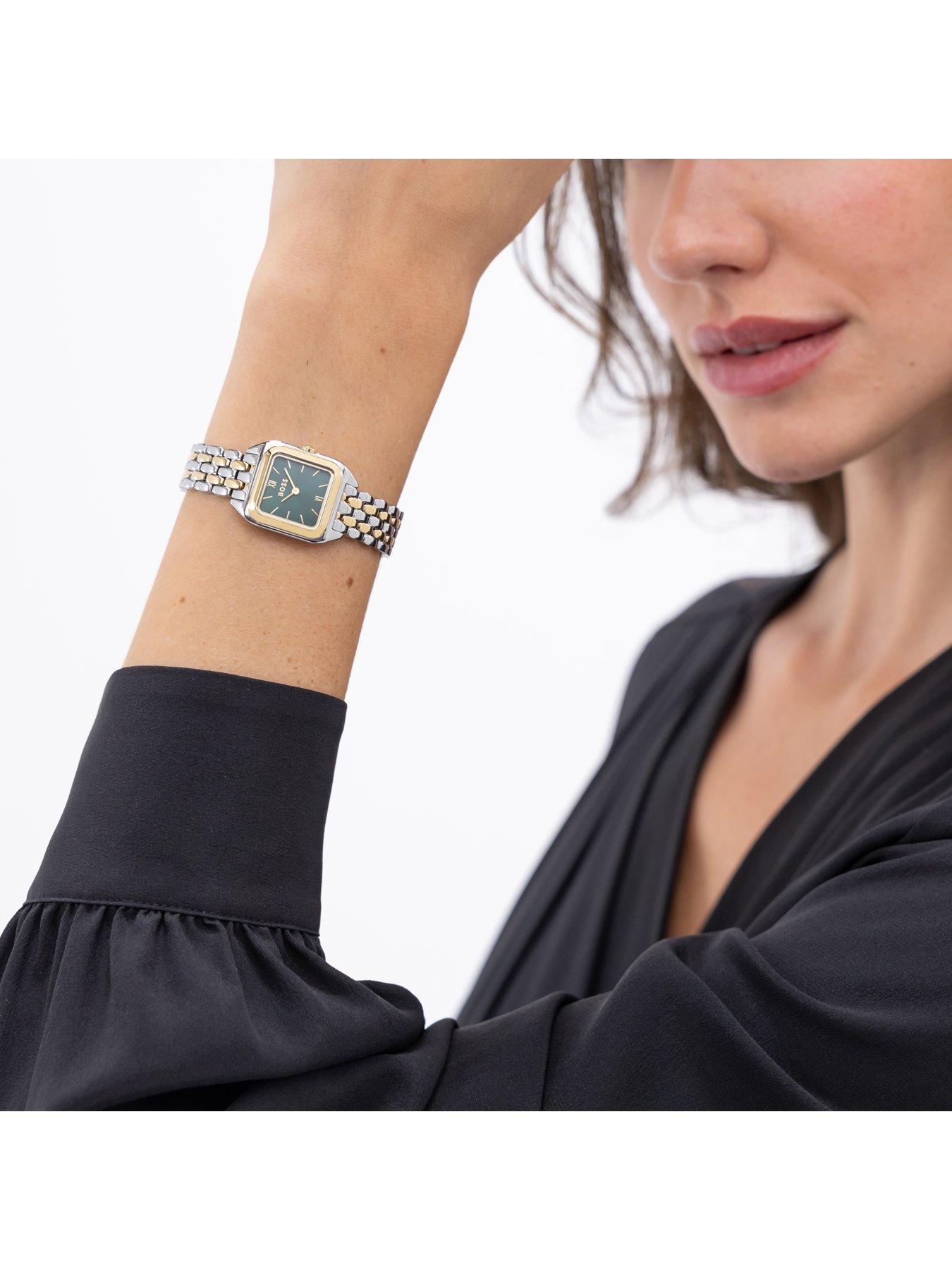 Image 5 of 8 of BOSS Ladies Mae Petite Soft Square Two Tone Bracelet Watch - Multi