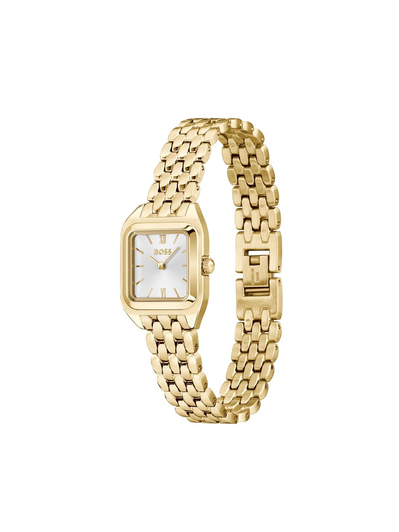 Image 3 of 8 of BOSS Ladies Mae Petite Soft Square Ip Bracelet Watch - Light Gold