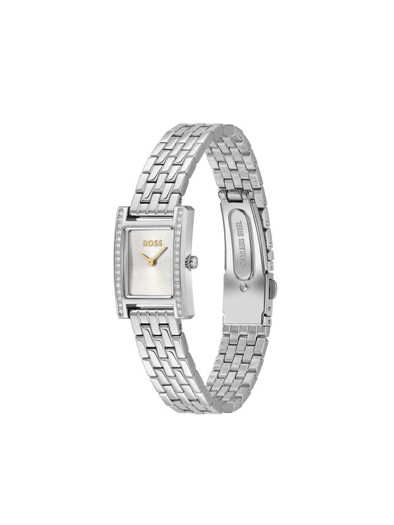 Image 3 of 8 of BOSS Ladies Lucy Precious Stainless Steel Bracelet Watch - Silver