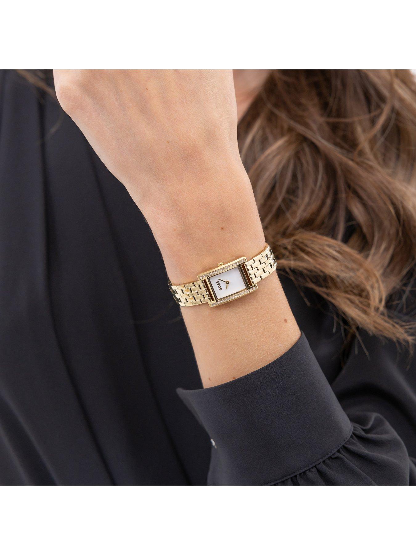 Image 4 of 8 of BOSS Ladies Lucy Precious Ip Bracelet Watch - Light Gold