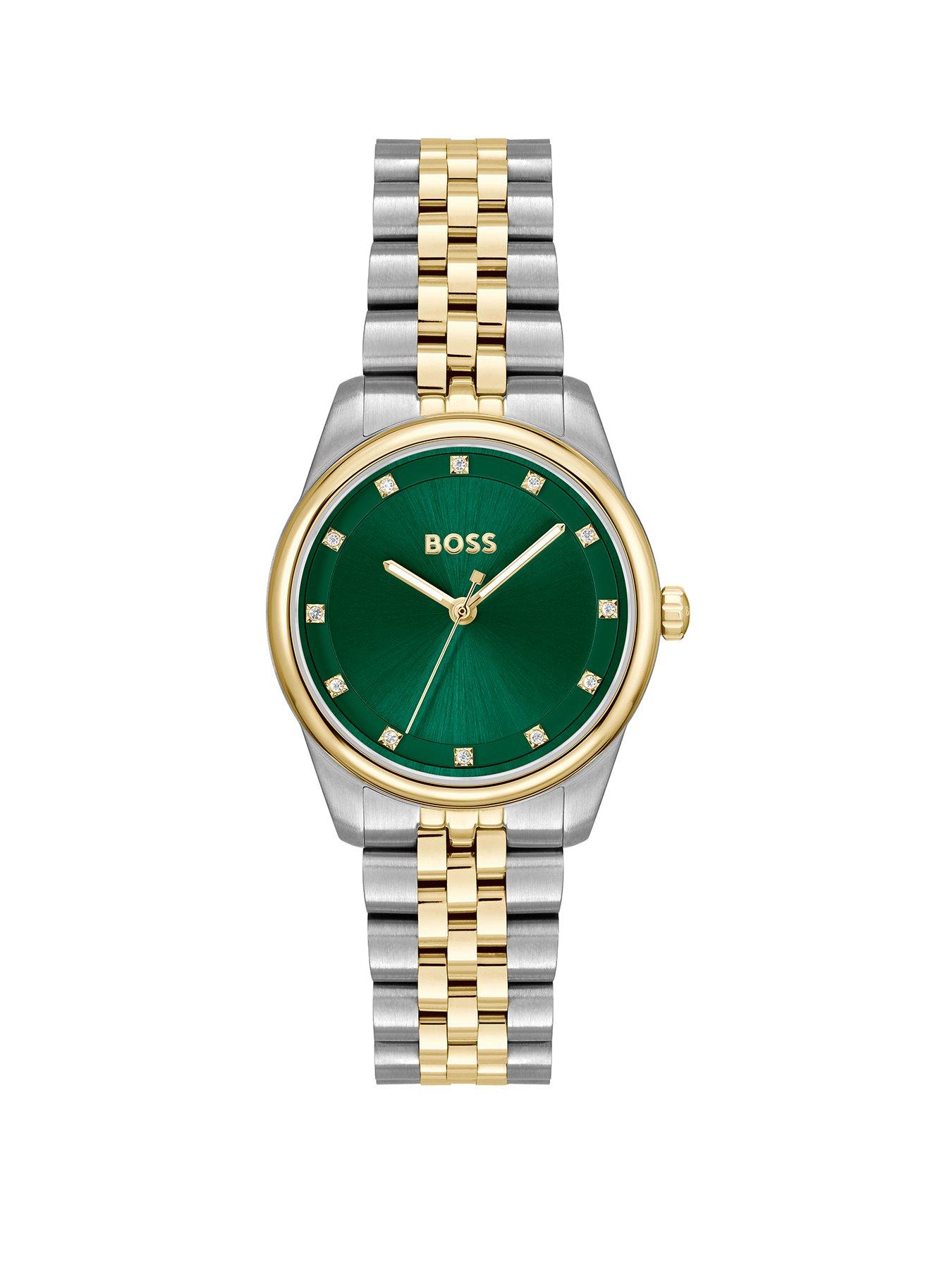 undefined Ladies Graceful Precious Two Tone Stainless Steel  &  Light Gold Ip Bracelet Watch - Multi