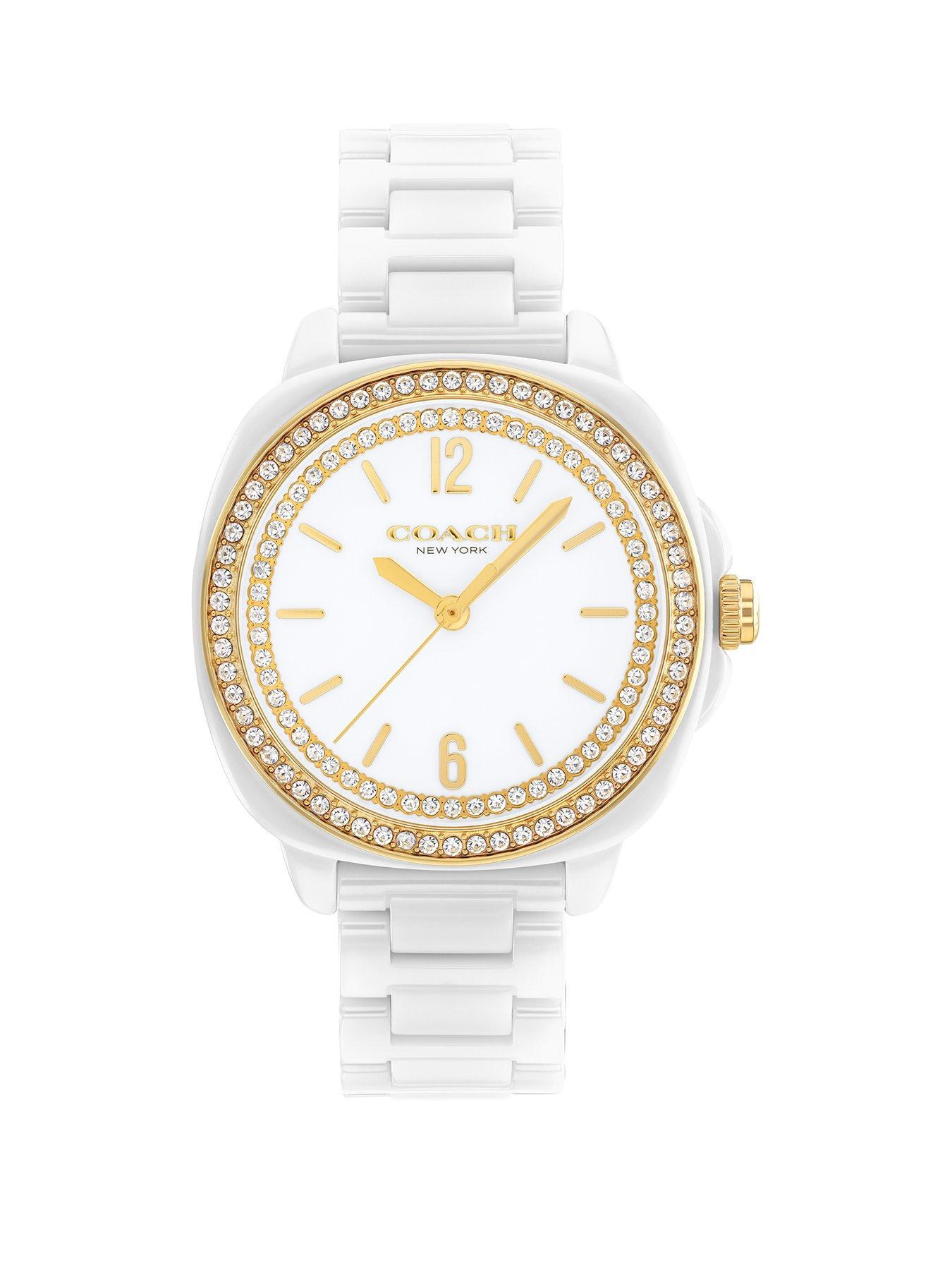 Image 1 of 4 of COACH Ladies Kitt White Ceramic Bracelet Watch