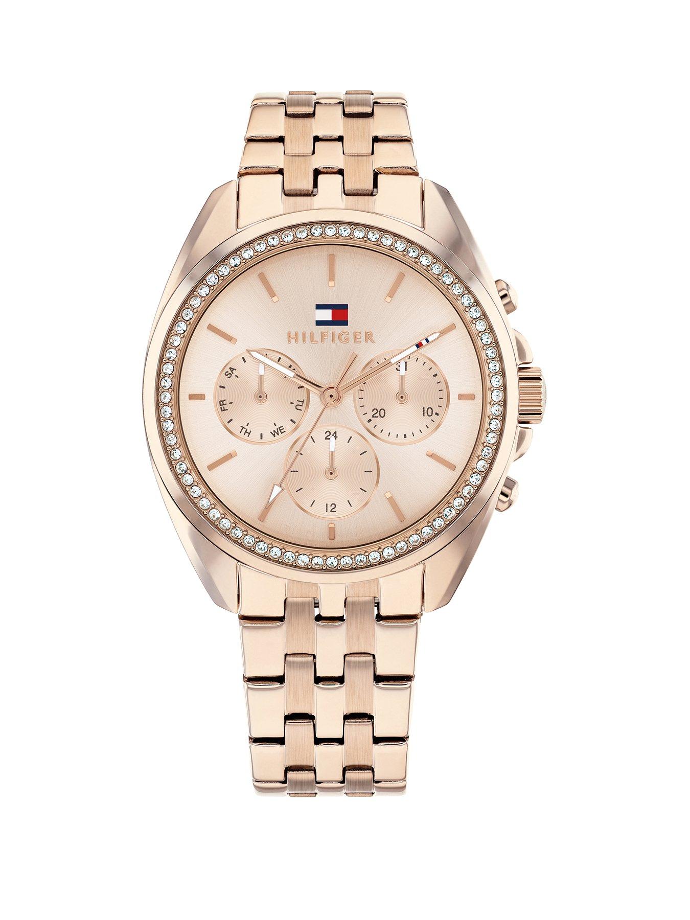  image of tommy-hilfiger-womens-carnation-gold-plated-bracelet-watch