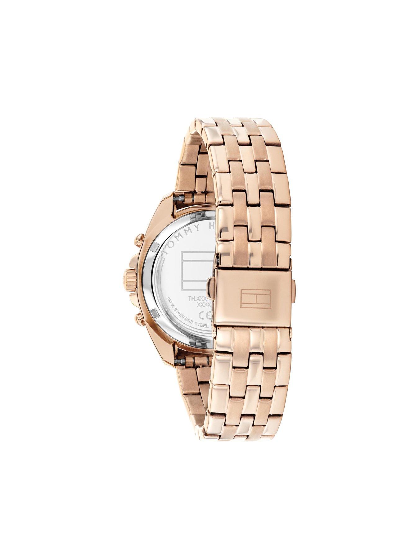  image of tommy-hilfiger-womens-carnation-gold-plated-bracelet-watch