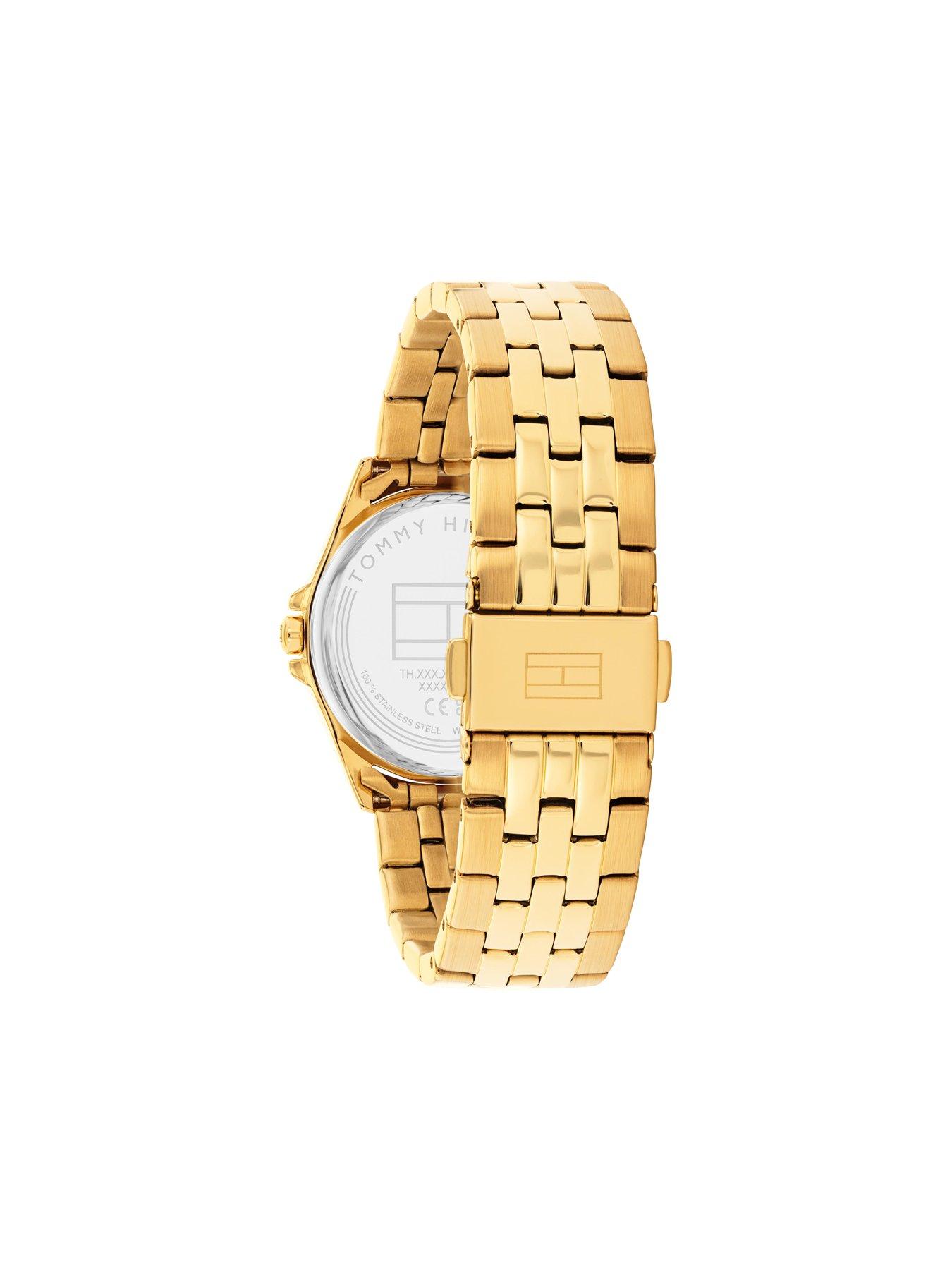  image of tommy-hilfiger-womens-gold-plated-bracelet-watch