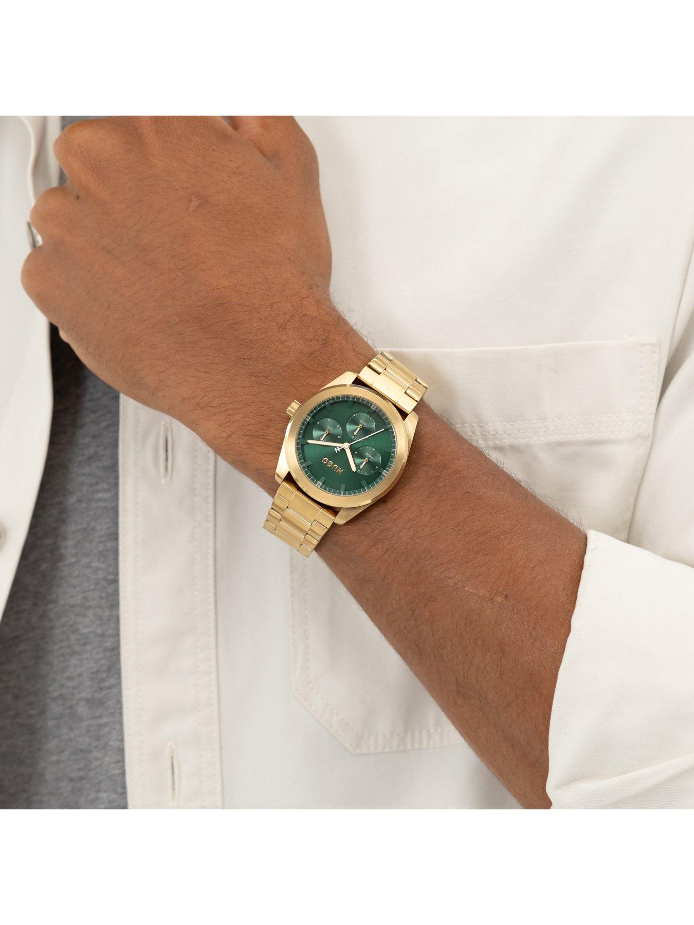  image of hugo-gents-hugo-bright-sport-light-yellow-gold-ip-bracelet-watch