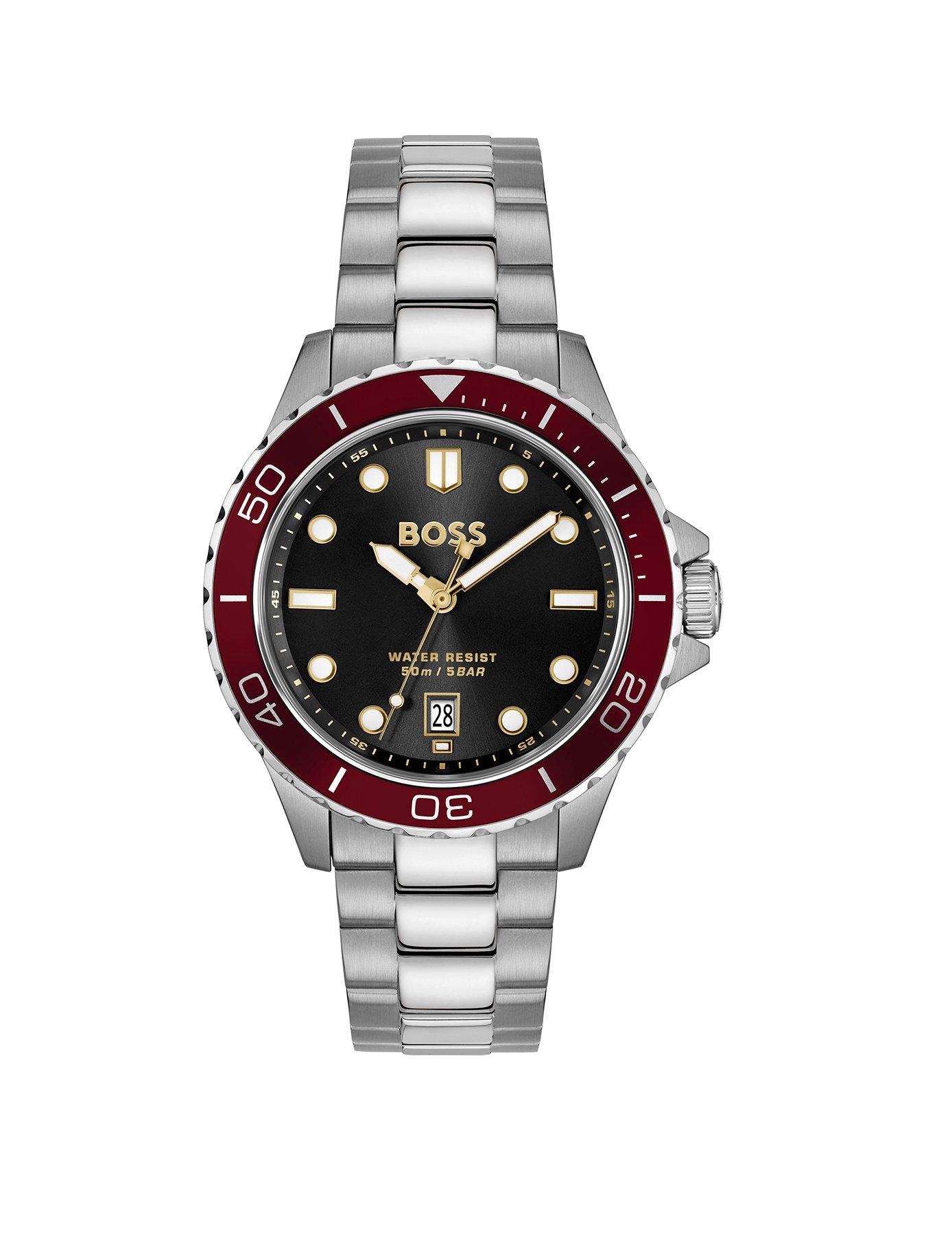 boss-gents-troper-sport-bracelet-watch-silverred