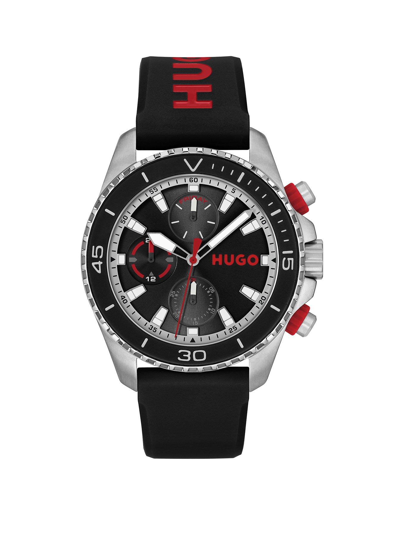 hugo-gents-dive-stainless-steel-silicone-strap-watch