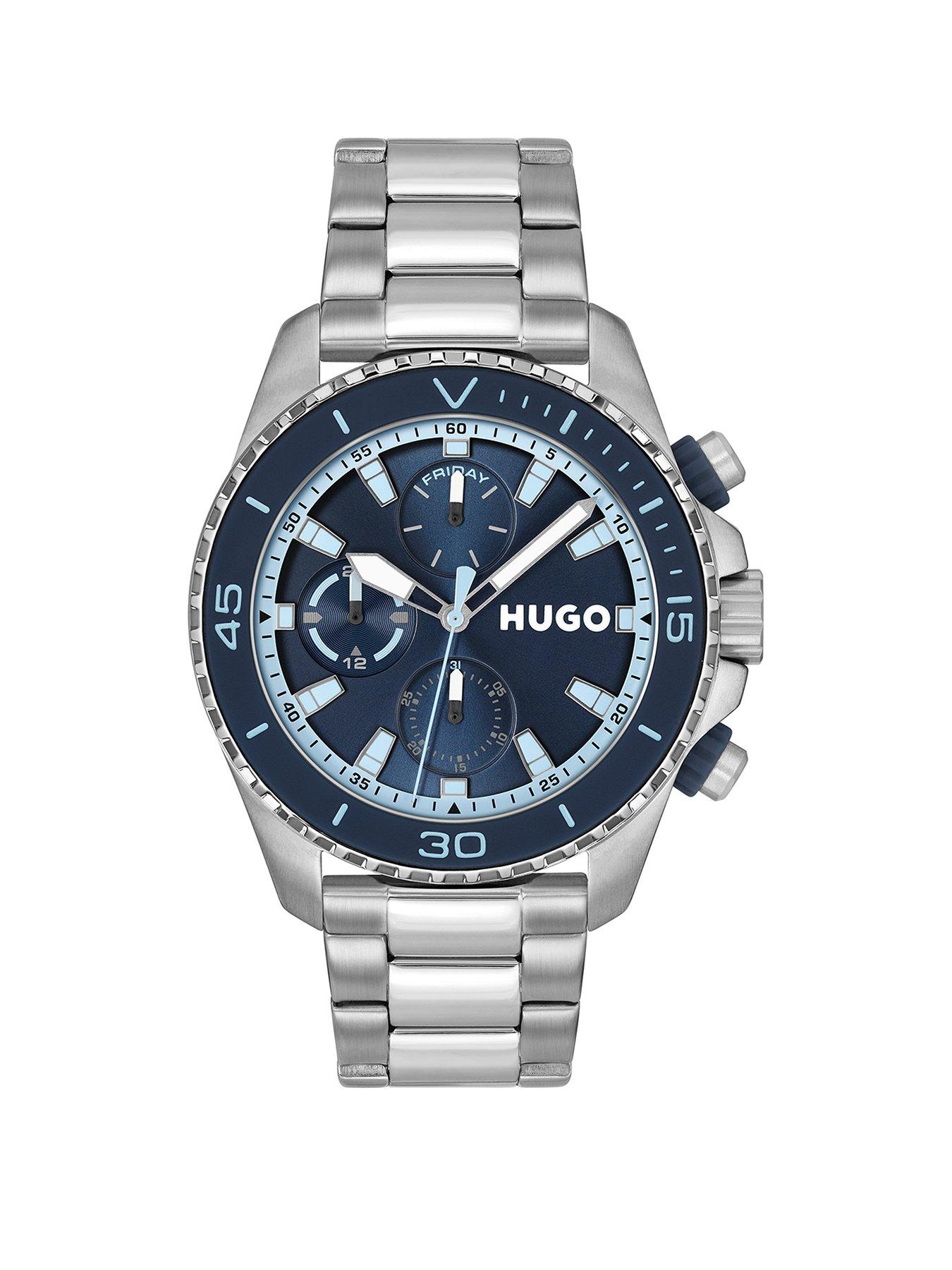 hugo-gents-hugo-dive-stainless-steel-bracelet-watch-with-blue-dial