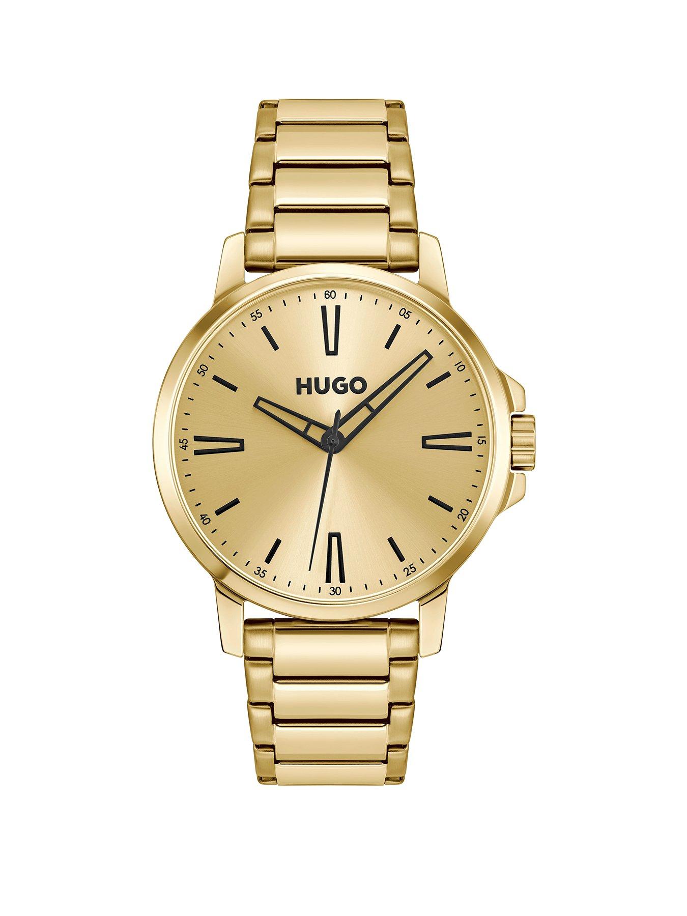 undefined Gents HUGO #SMOOTH Gold IP Bracelet Watch