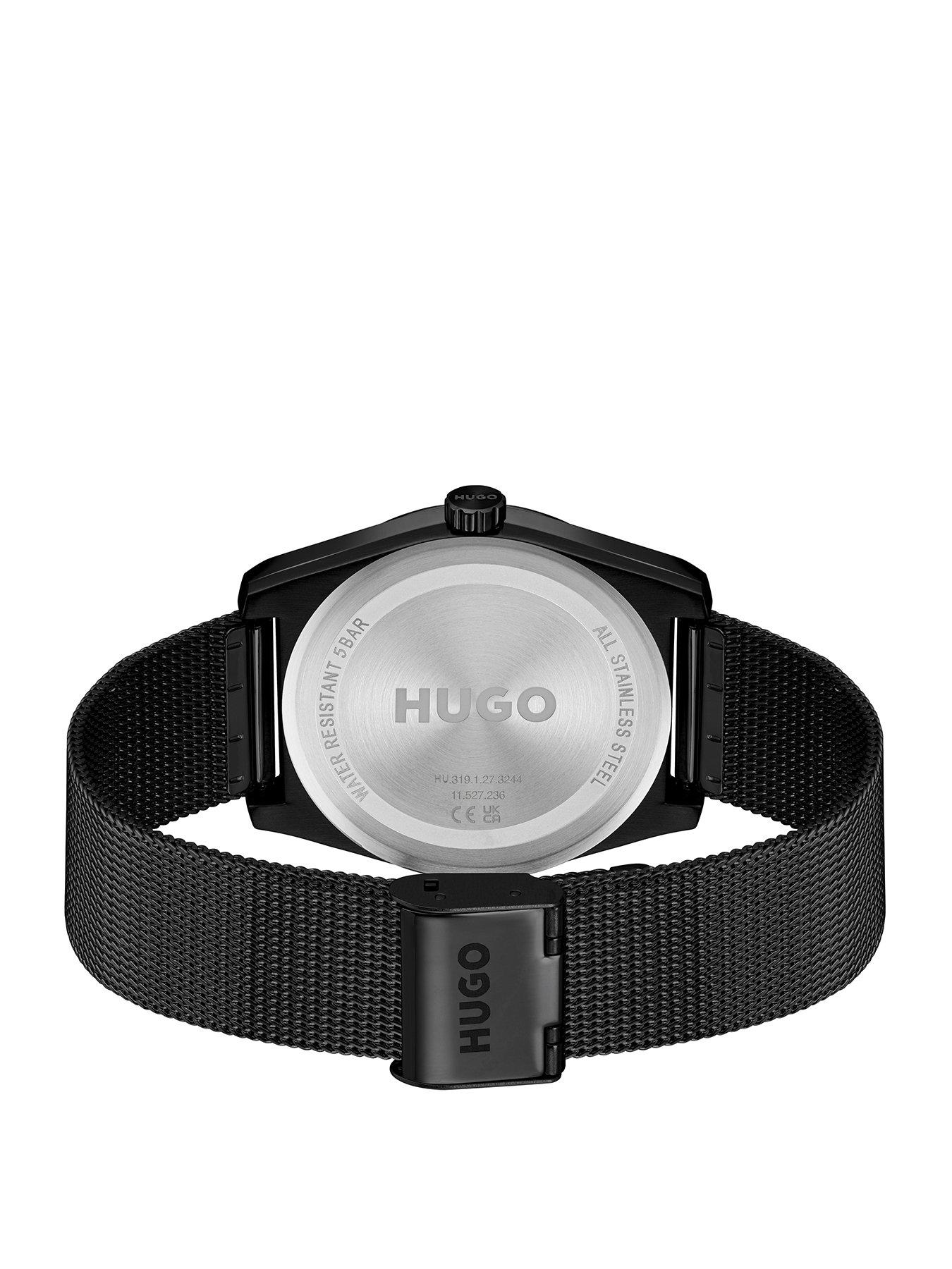 Image 2 of 7 of HUGO Gents HUGO #ARK Black IP Mesh Bracelet Watch
