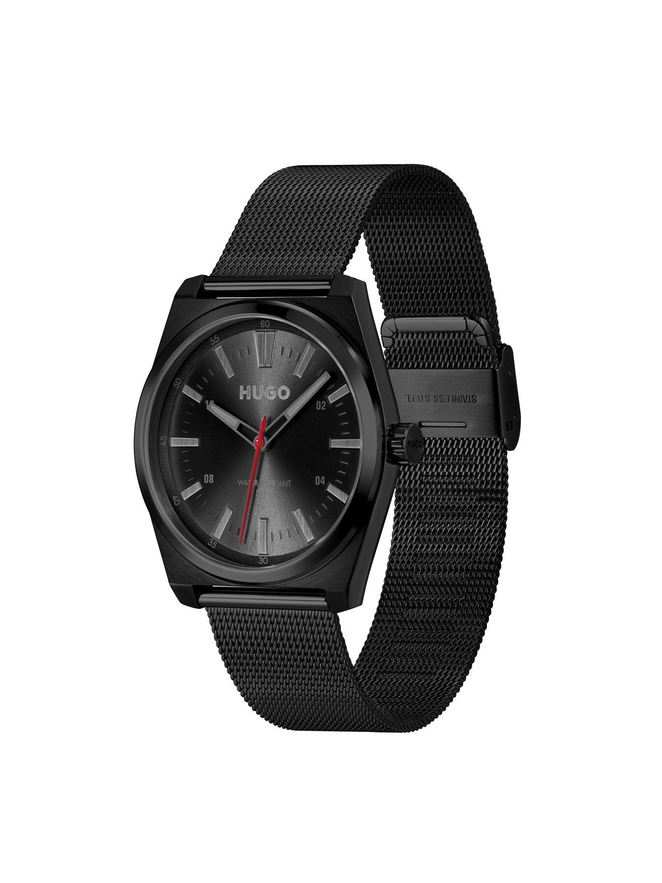 Image 3 of 7 of HUGO Gents HUGO #ARK Black IP Mesh Bracelet Watch
