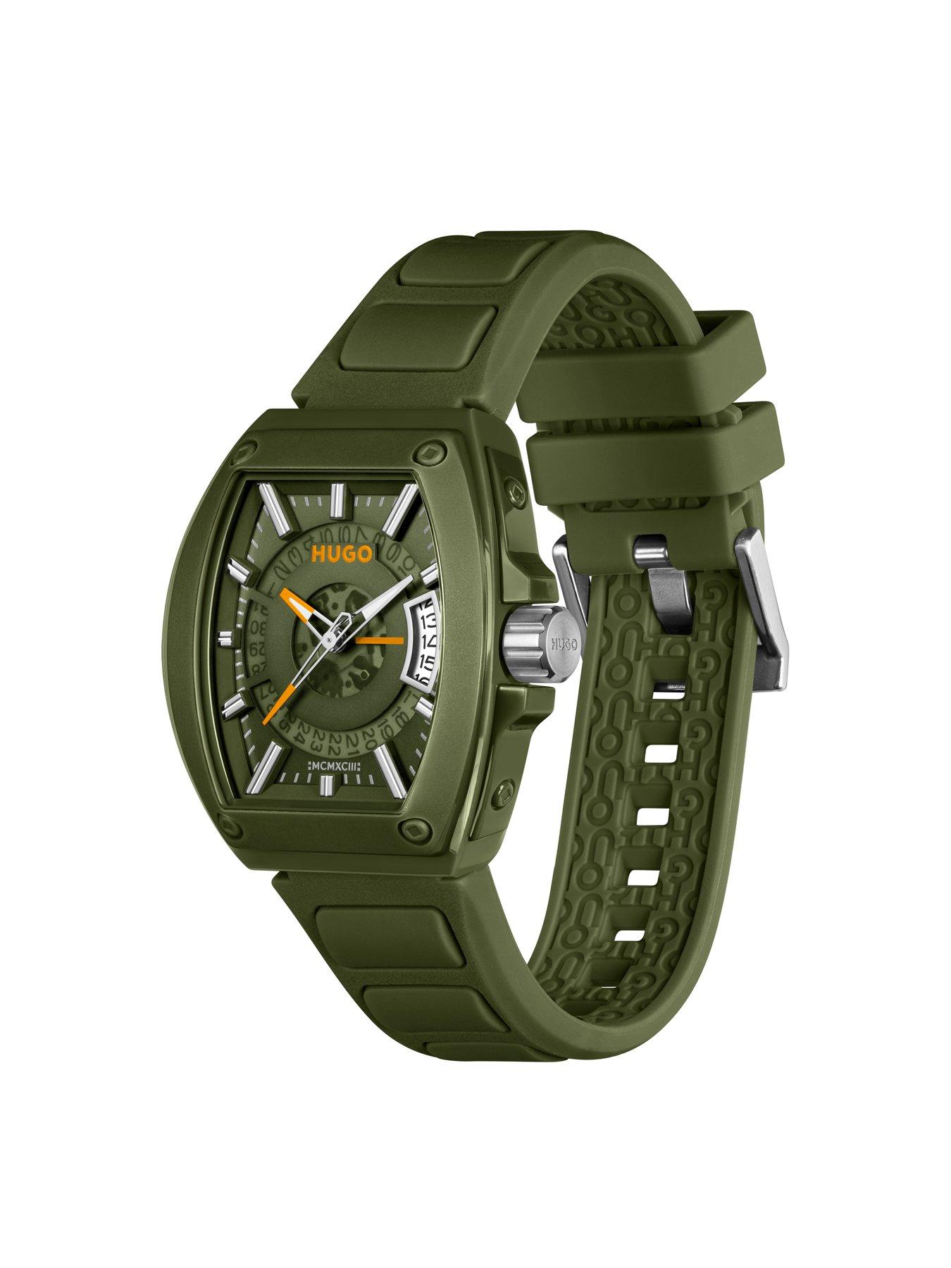 Image 3 of 7 of HUGO Gents&nbsp;#ICON Green Silicone Strap Watch