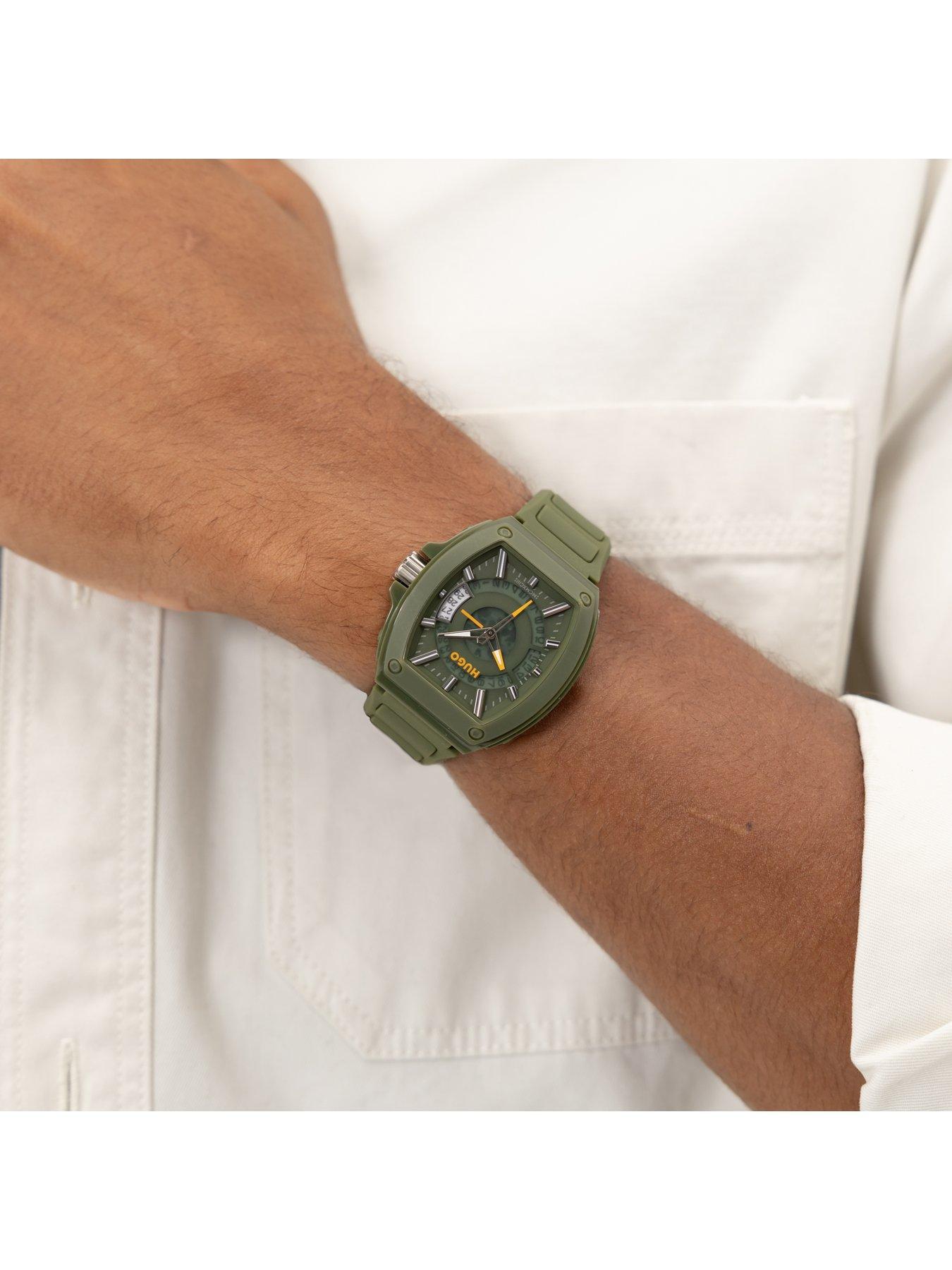 Image 5 of 7 of HUGO Gents&nbsp;#ICON Green Silicone Strap Watch
