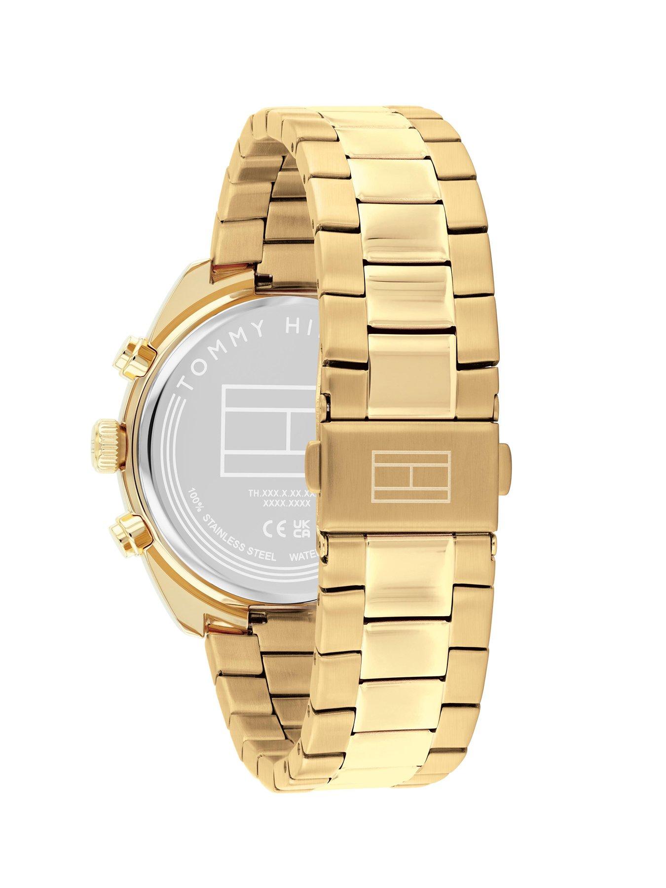  image of tommy-hilfiger-mens-gold-plated-bracelet-watch
