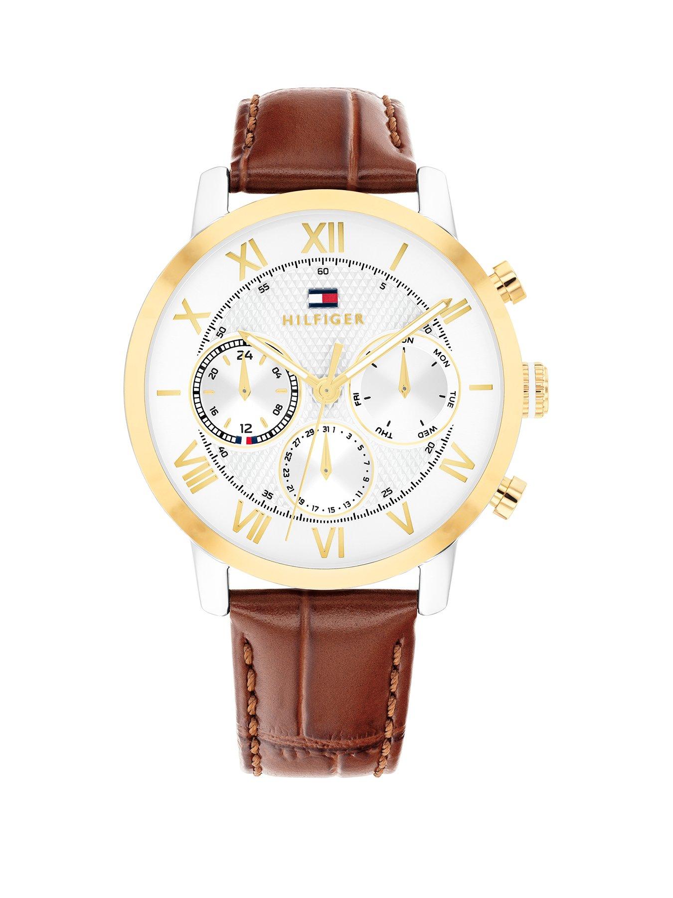 Tommy Hilfiger Men's Brown Leather Strap Watch
