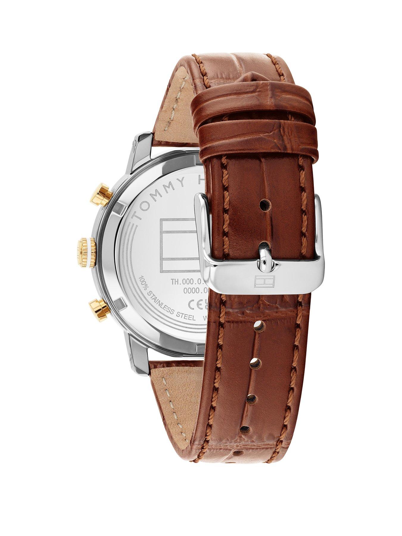 Image 2 of 4 of Tommy Hilfiger Men's Brown Leather Strap Watch