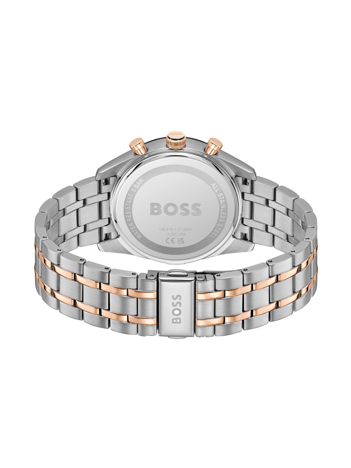 Image 2 of 7 of BOSS Gents BOSS Tourmaster Dual Time Bi Colour Bracelet Watch with Blue Dial