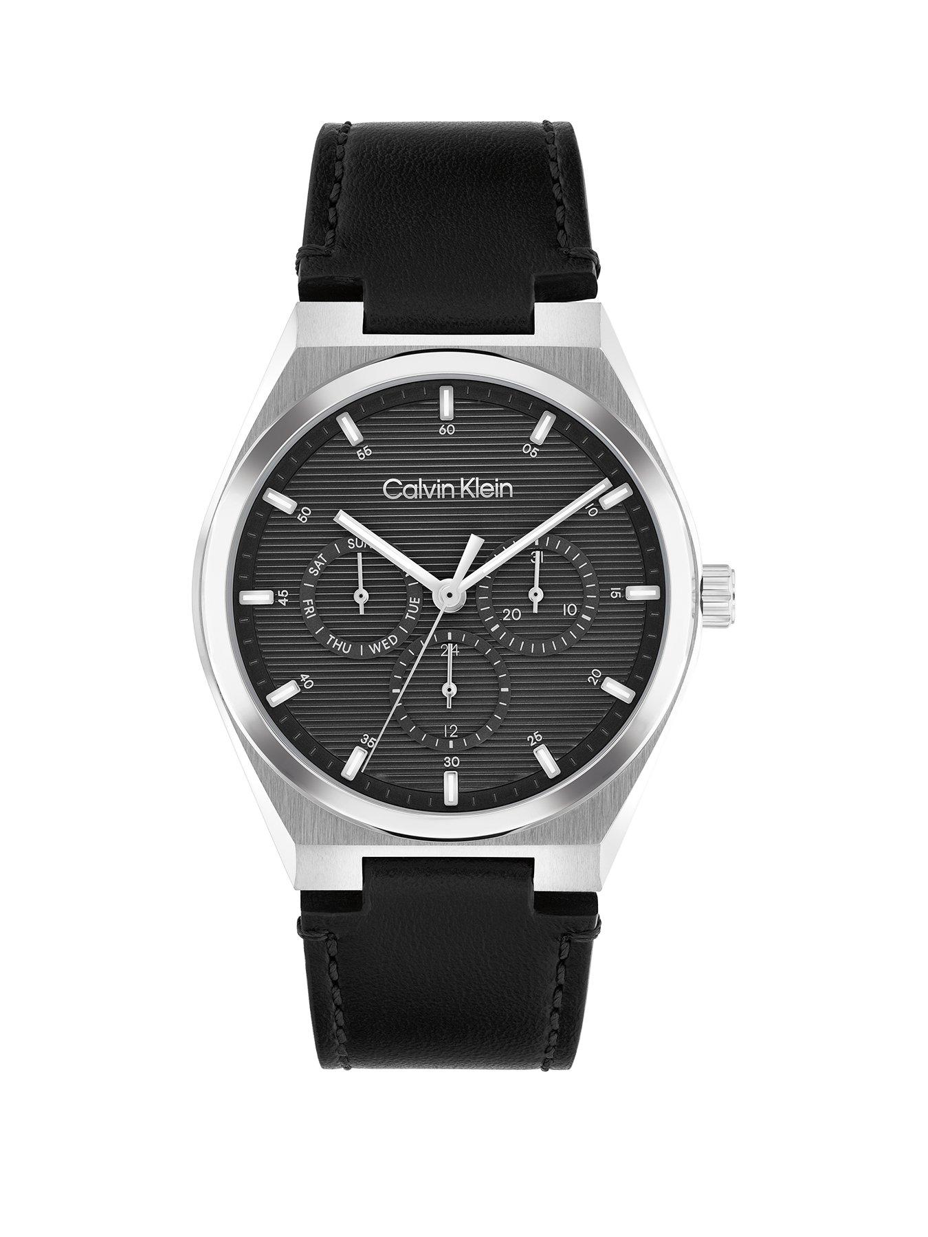 Image 1 of 5 of Calvin Klein Men's Ck Motion Chronograph Leather Strap Watch - Black